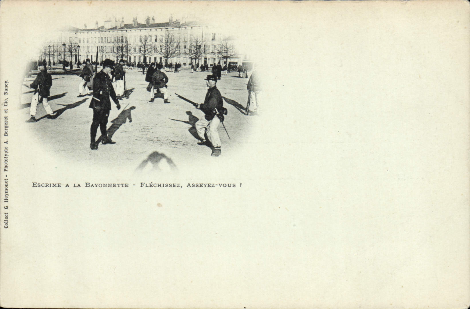 VINTAGE POSTCARD Militaria Fencing with the bayonnette