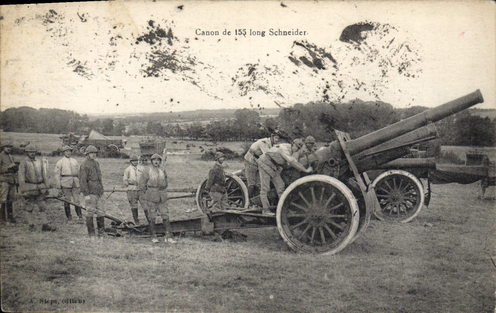 VINTAGE POSTCARD Militaria Canon of 155 Schneider length
