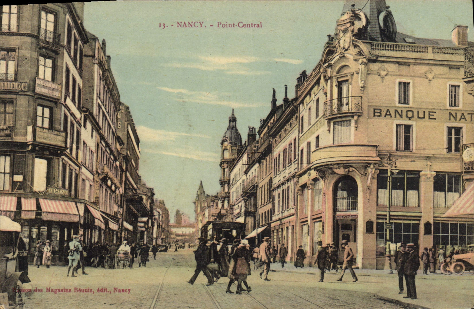 VINTAGE POSTCARD Banque Nancy Posts Central