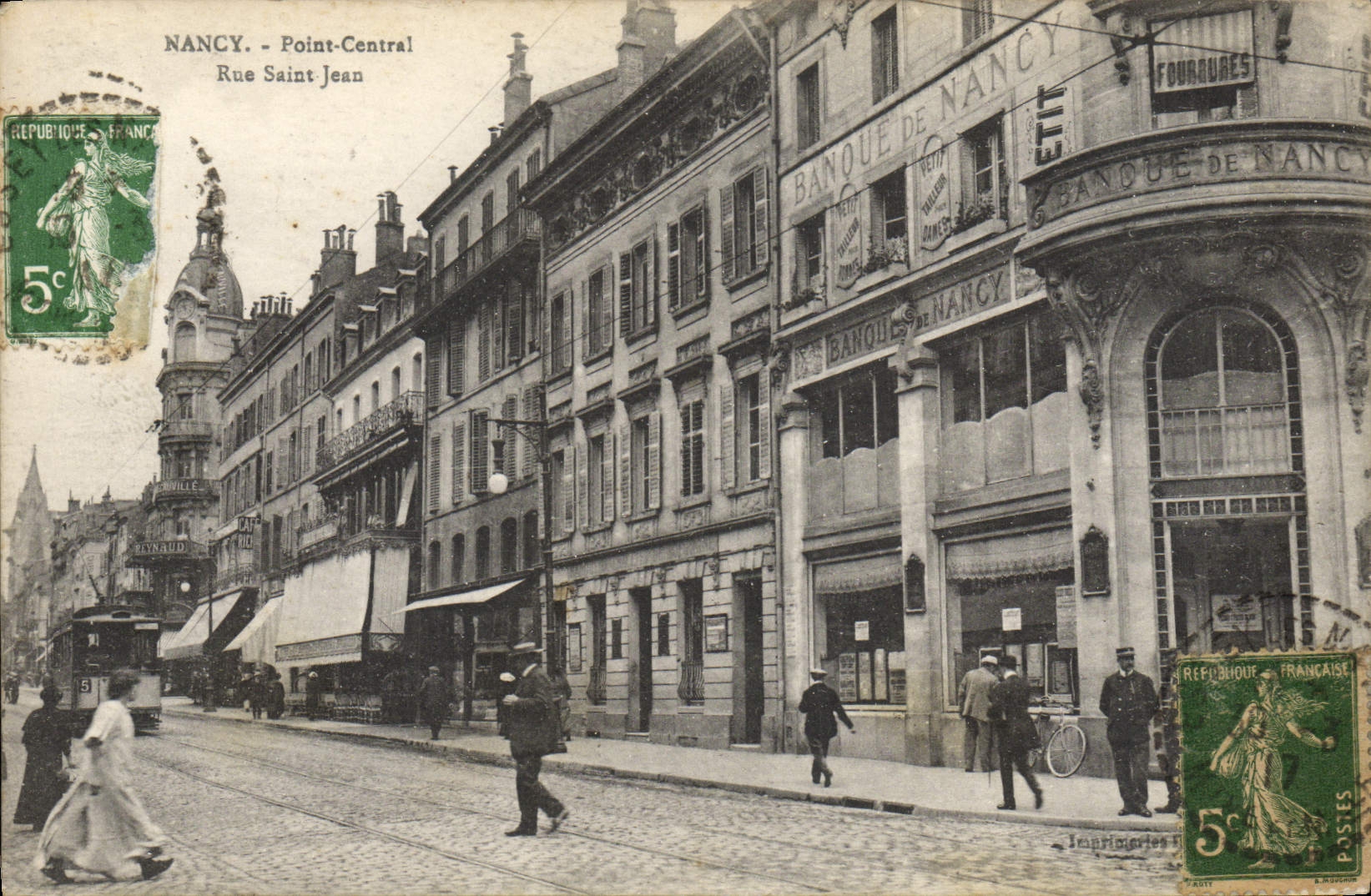 VINTAGE POSTCARD Nancy Bank Point Central Street Jean Saint