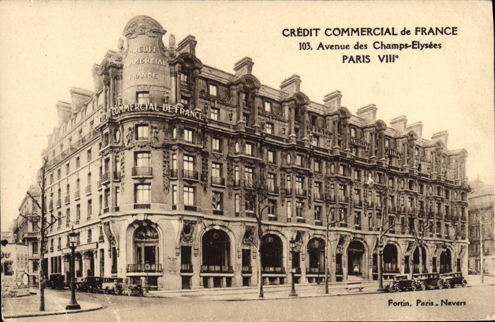 CPA Banque Credit Commercial de France Avenue des Champs Elysees Paris