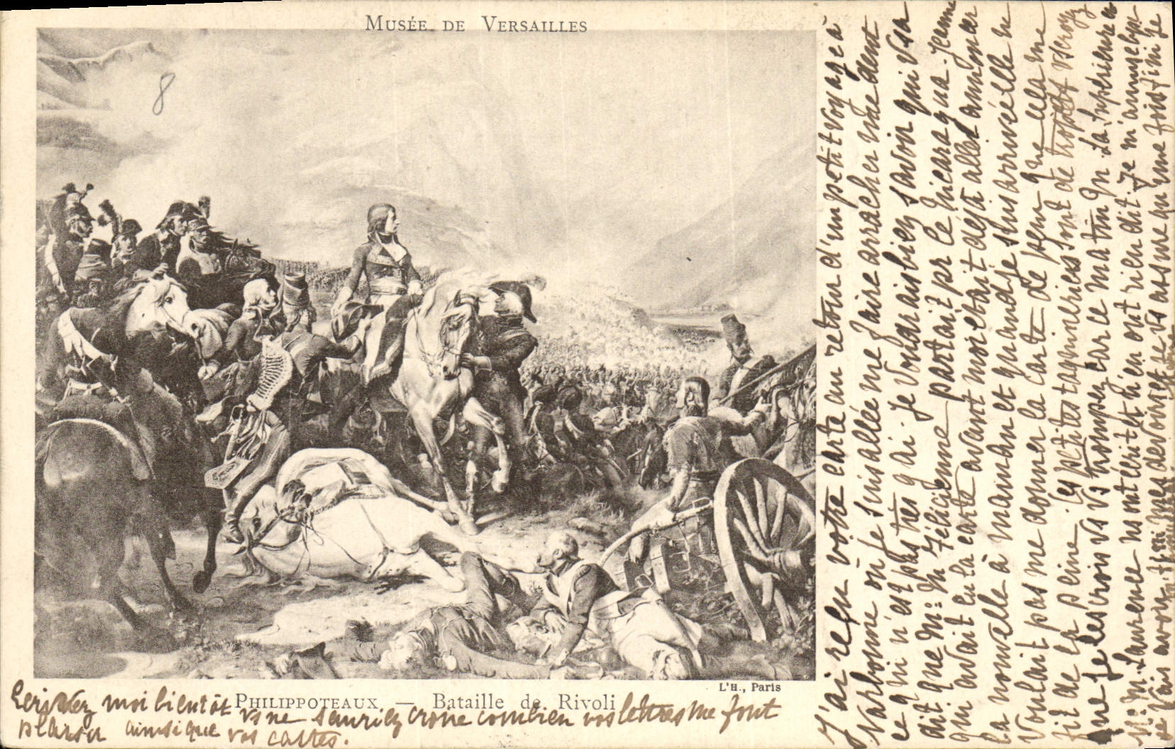 VINTAGE POSTCARD Napoleon 1st Philippoteaux Battles of Rivoli Musee of Versailles