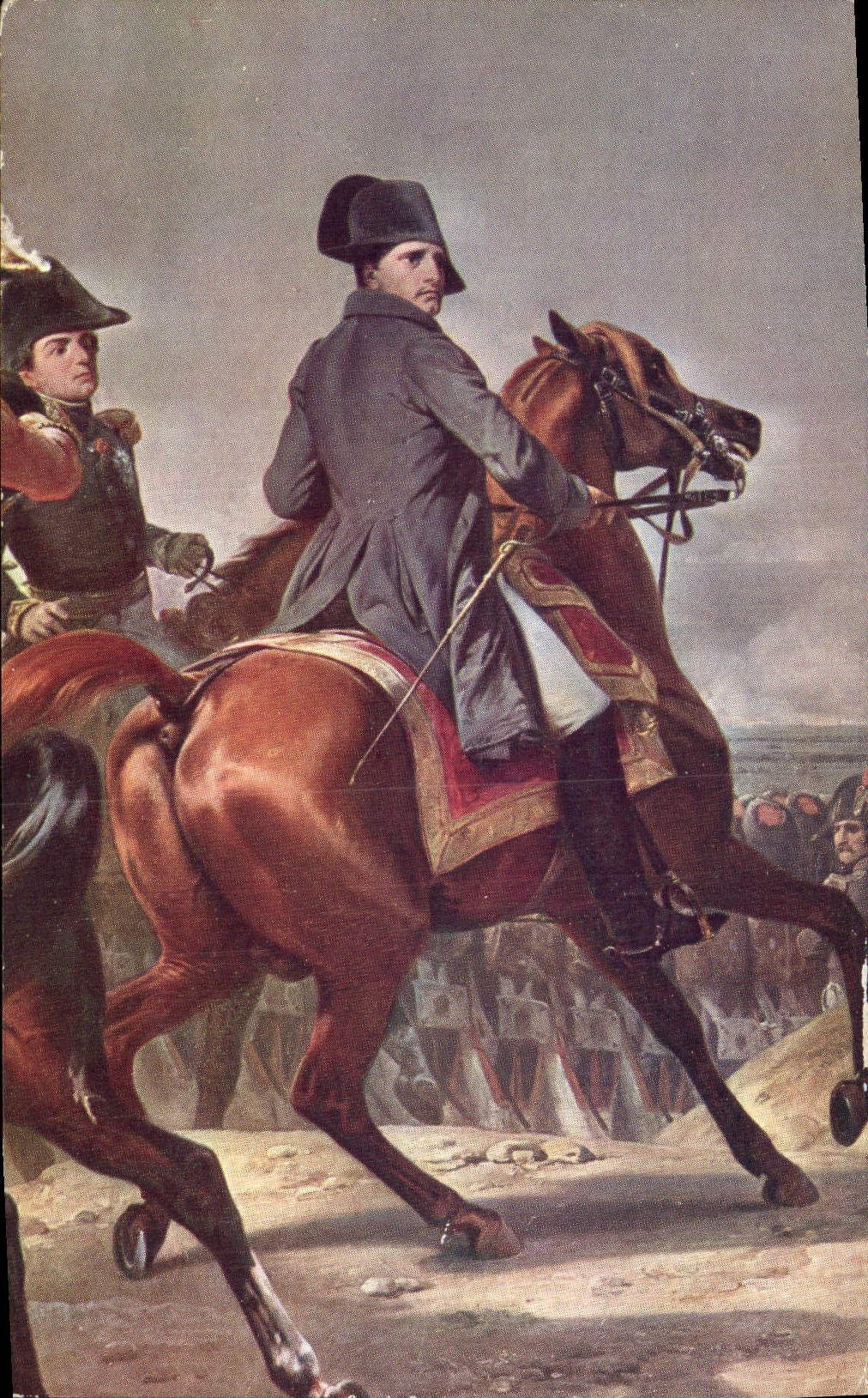 VINTAGE POSTCARD Napoleon 1st with the battle of Iena Museum of Versailles Horace Vernet