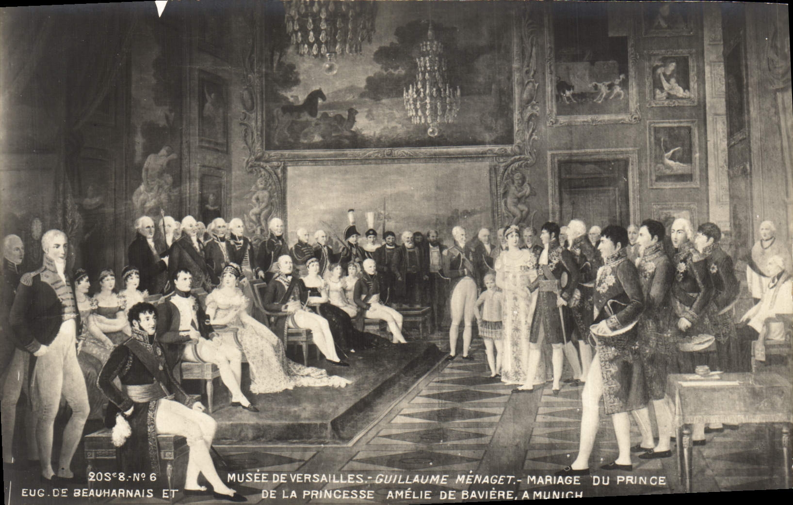 VINTAGE POSTCARD Napoleon 1st Museum of Versailles Guillaume Menaget Mariage of prince Amelie of Bavaria has Munich
