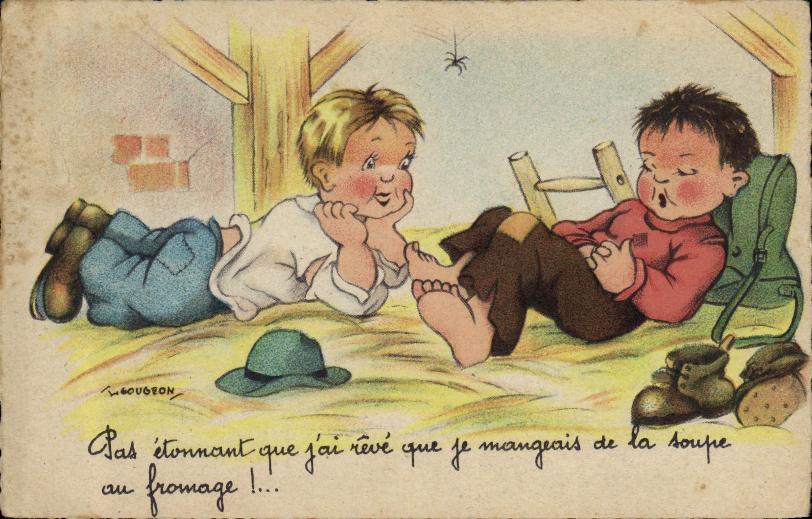 VINTAGE POSTCARD Fantasy Illustrator Gougeon Children