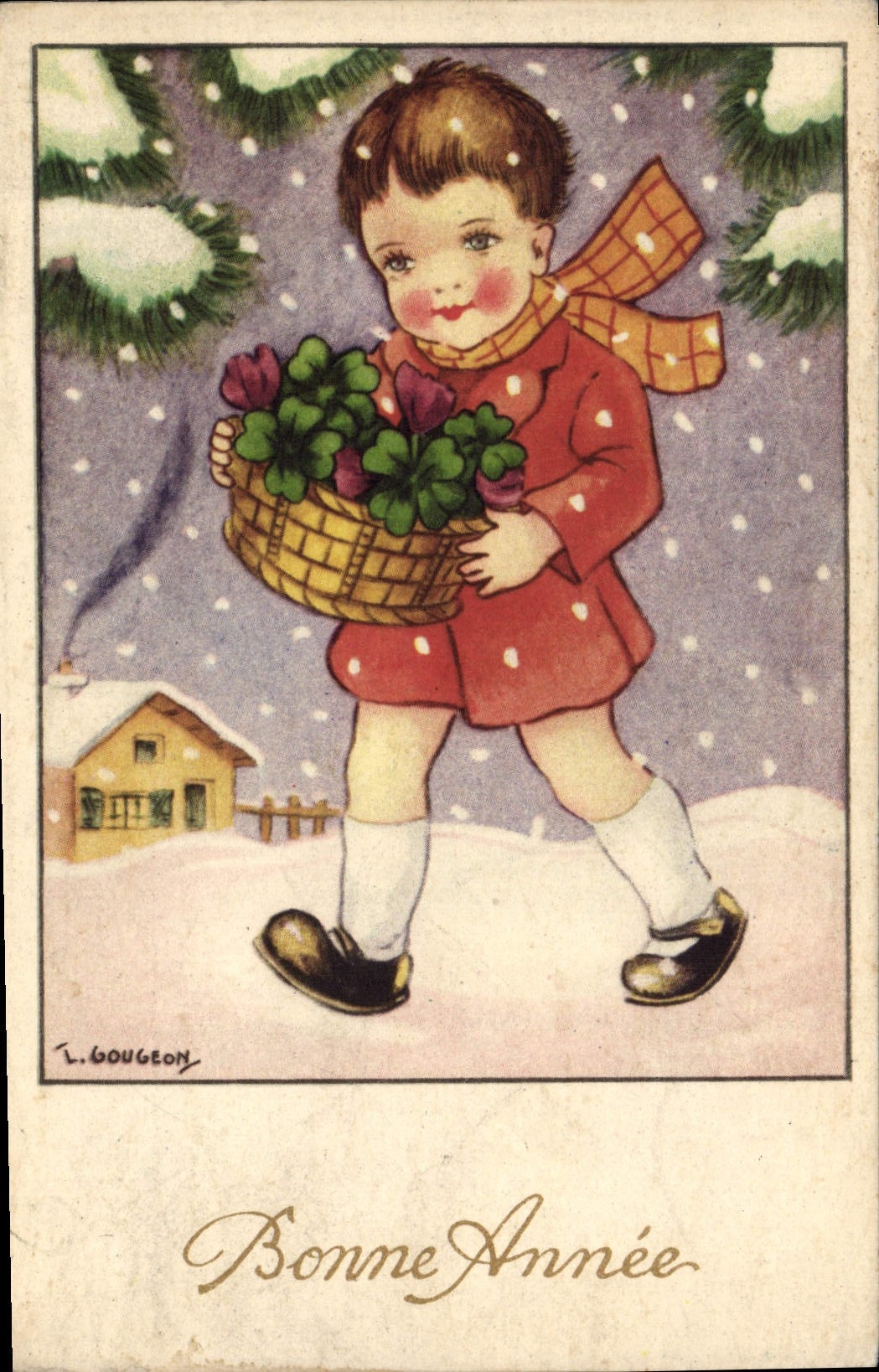 VINTAGE POSTCARD Fantasy Illustrator Gougeon Child
