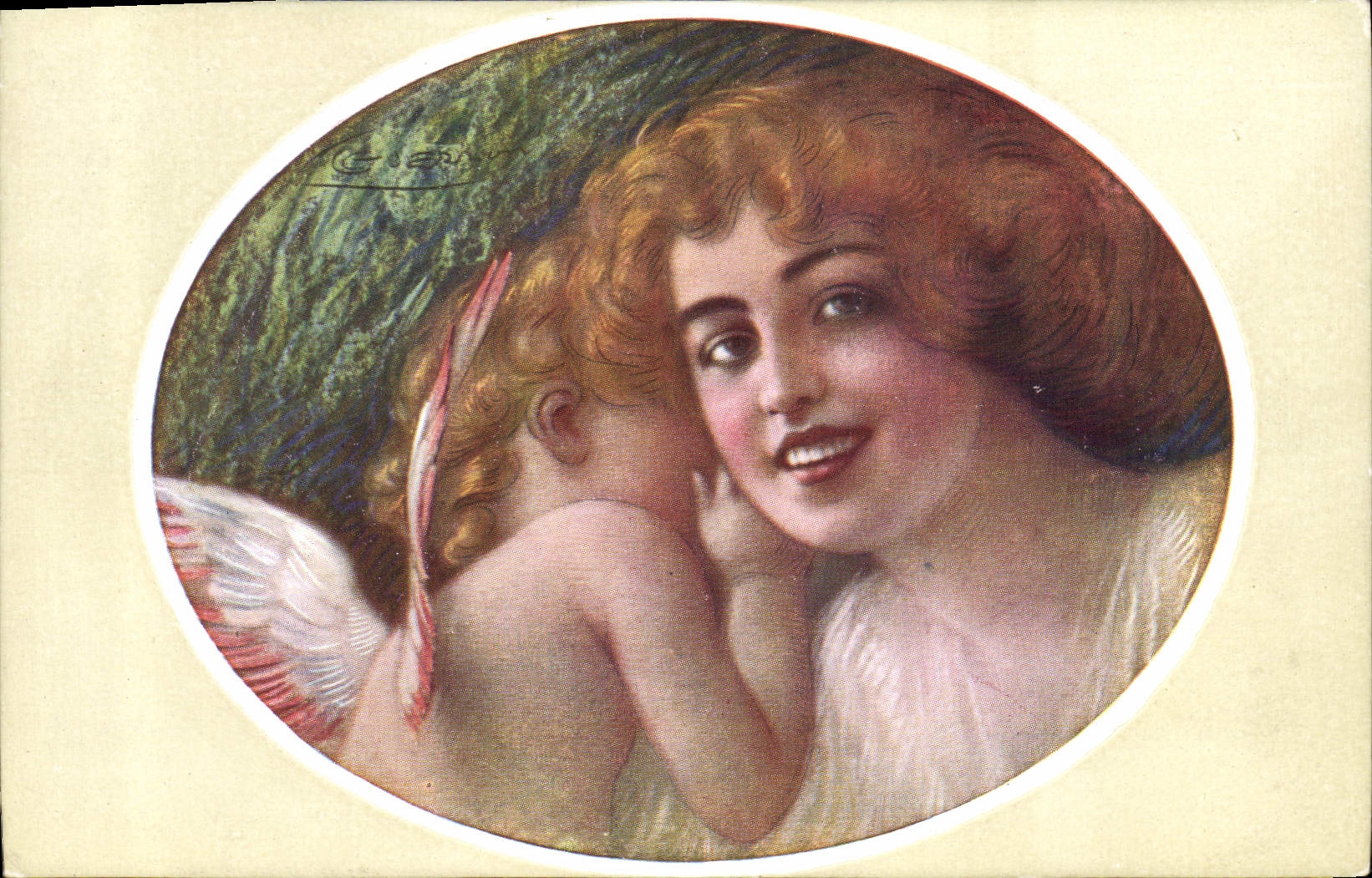 VINTAGE POSTCARD Fantasy Illustrator Guerzussi Child wife