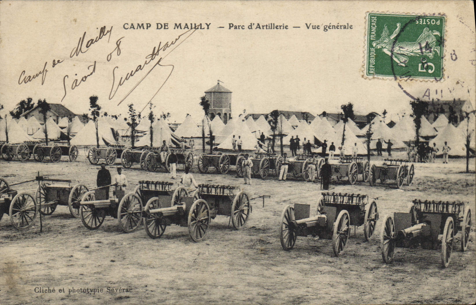 CPA Militaria Camp de Mailly parc d'artillerie Vue generale