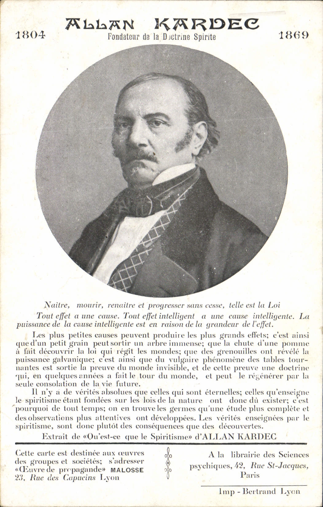 CPA Allan Kardec Fondateur de la Doctrine Spirite