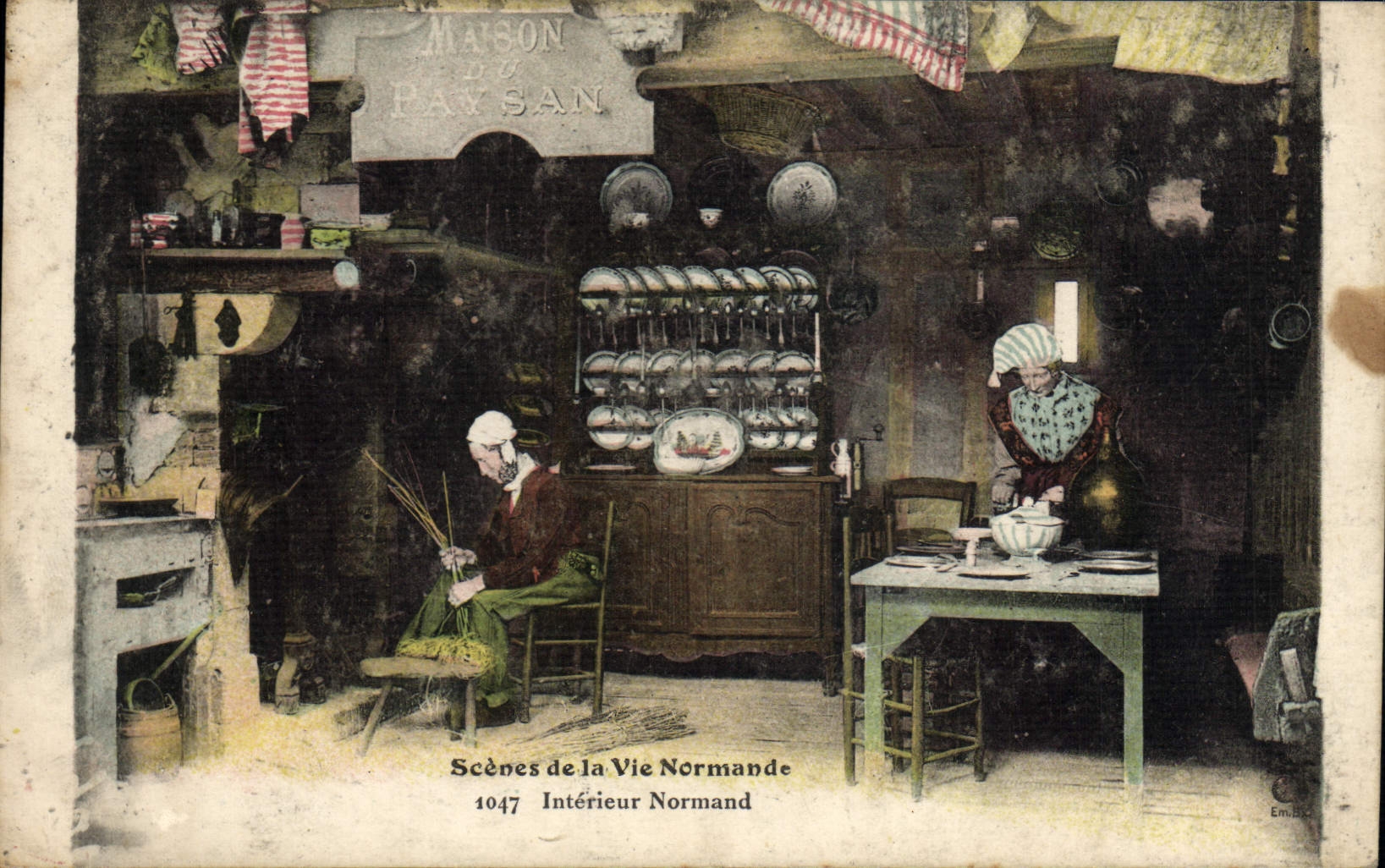 CPA Folklore Normandie Interieur Normand