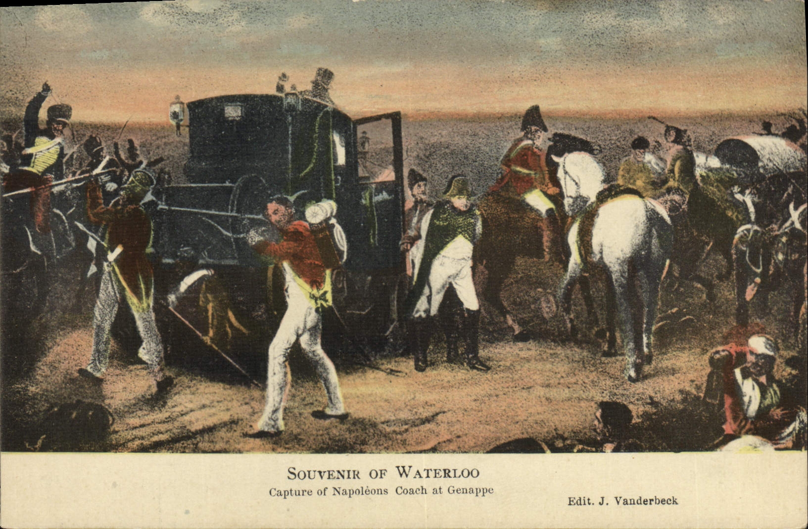 CPA Napoleon 1er Waterloo Capture of Napoleons Coach at Genappe