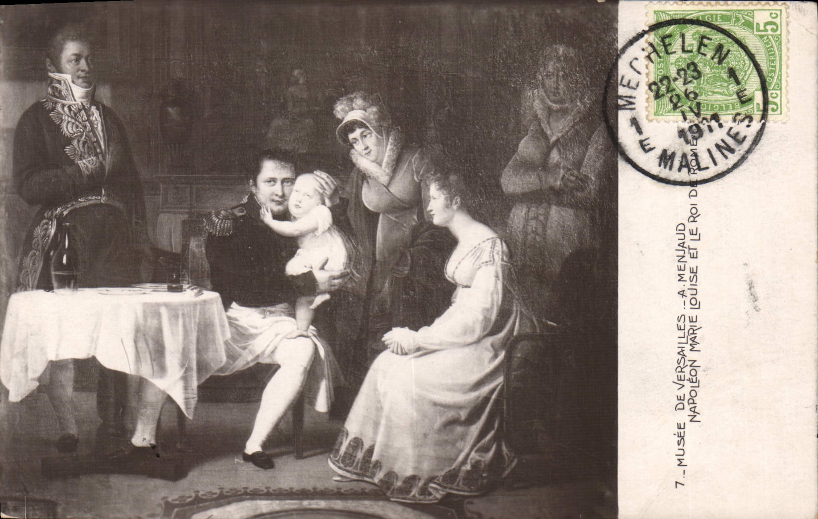 VINTAGE POSTCARD Napoleon 1st Museum of Versailles Menjaud Marie Louise and the king of Rome