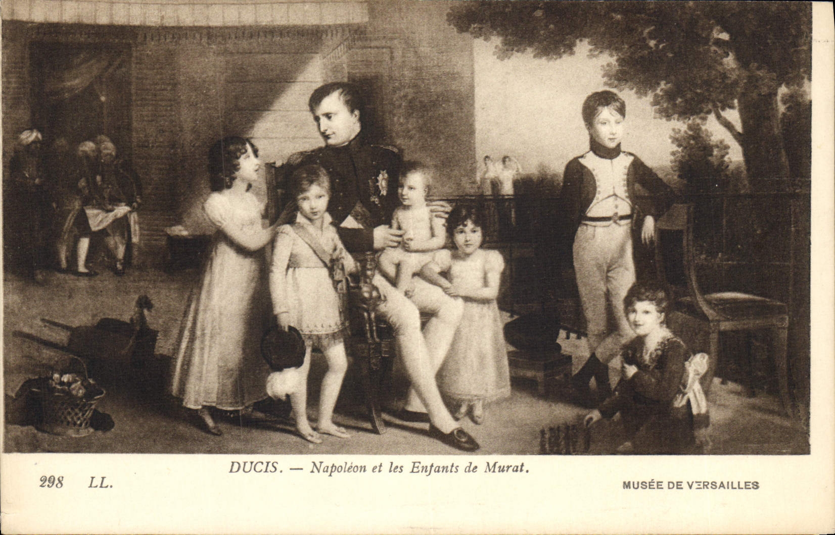 VINTAGE POSTCARD Napoleon 1st Ducis Napoleon and children of Murat Museum of Versailles