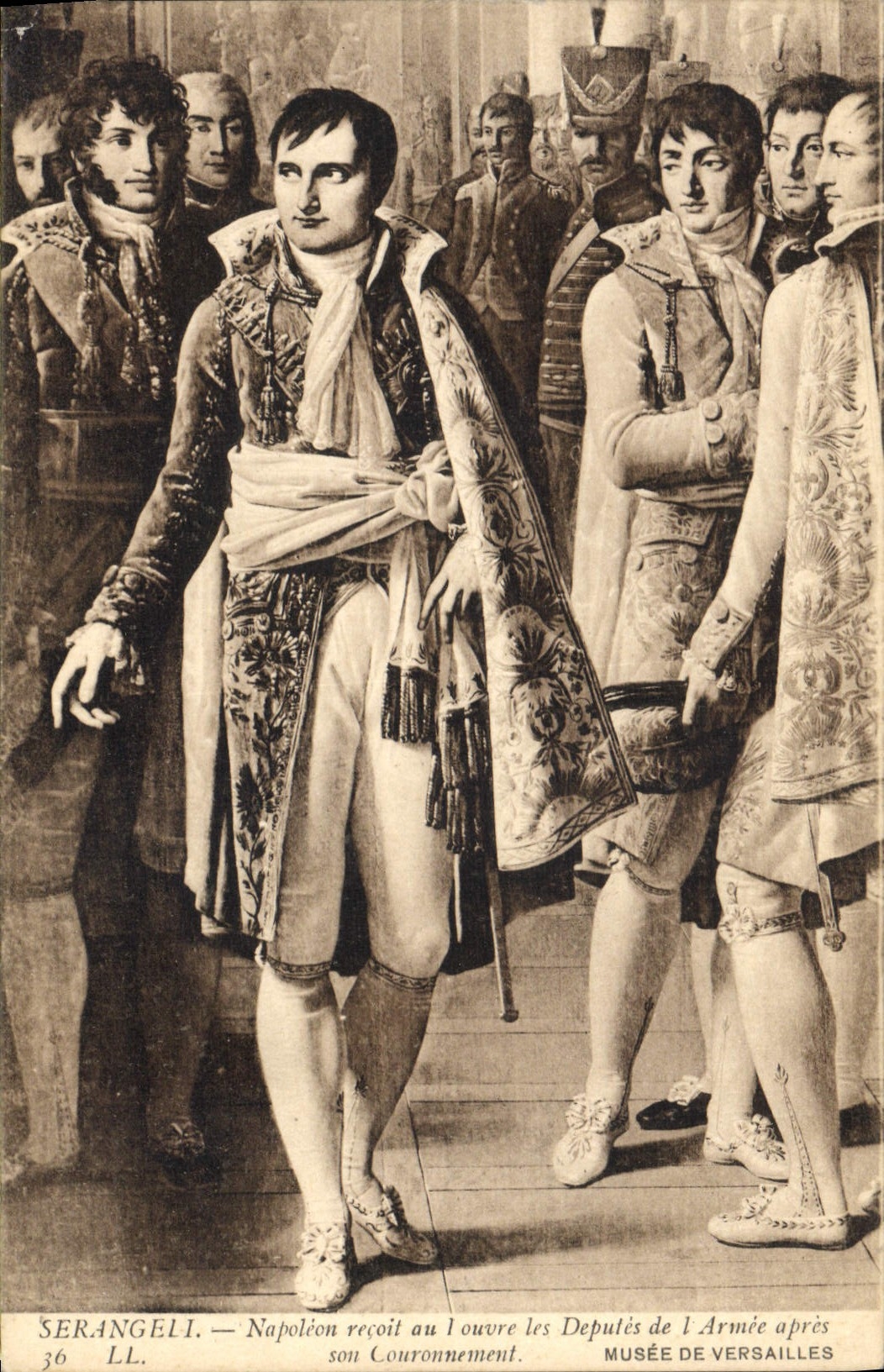 VINTAGE POSTCARD Napoleon 1st receives in Louvre the deputies of the army after his Serangeli crowning