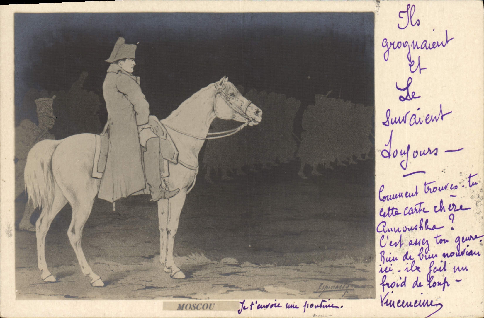 VINTAGE POSTCARD Napoleon 1st Moscow Russia Russia