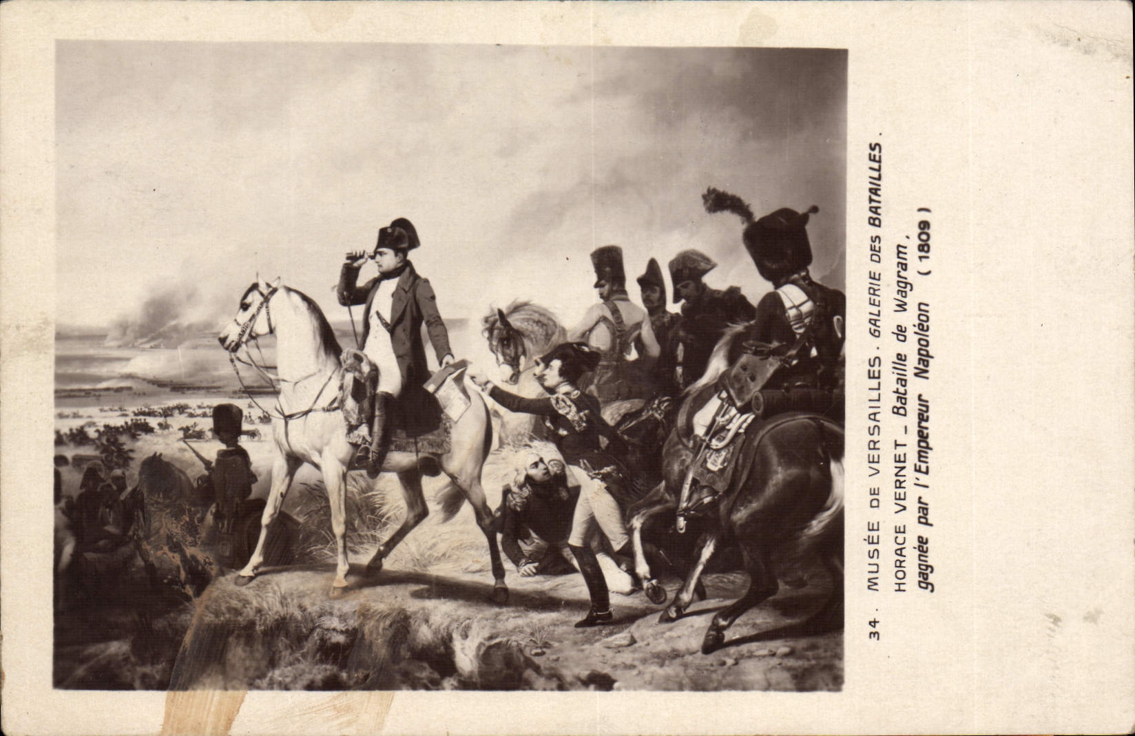 VINTAGE POSTCARD Napoleon 1st Museum of Versailles Gallery of the Battles Horace Vernet Wagram