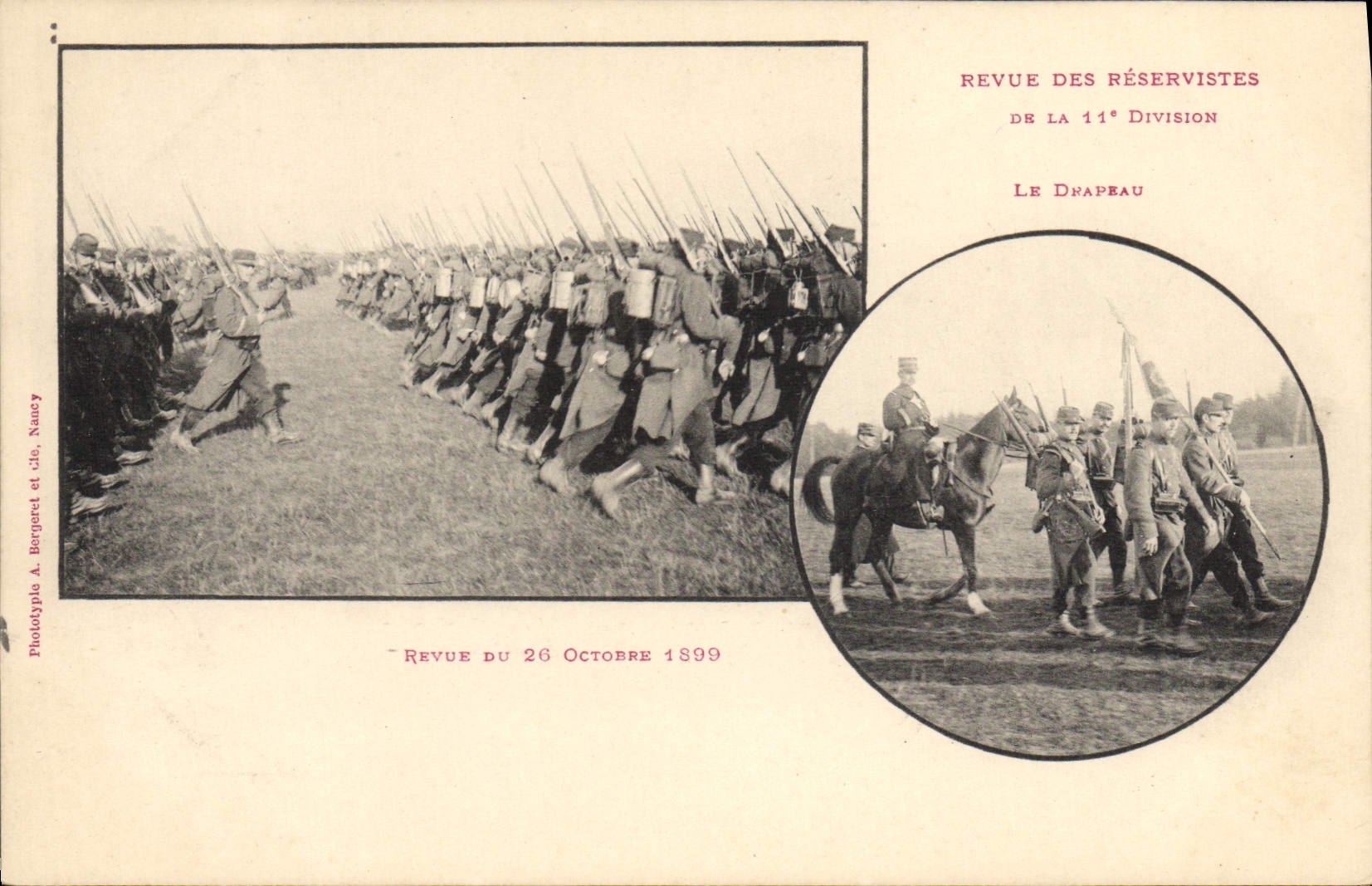 CPA Militaria Revue des Reservistes de la 11eme division 1899
