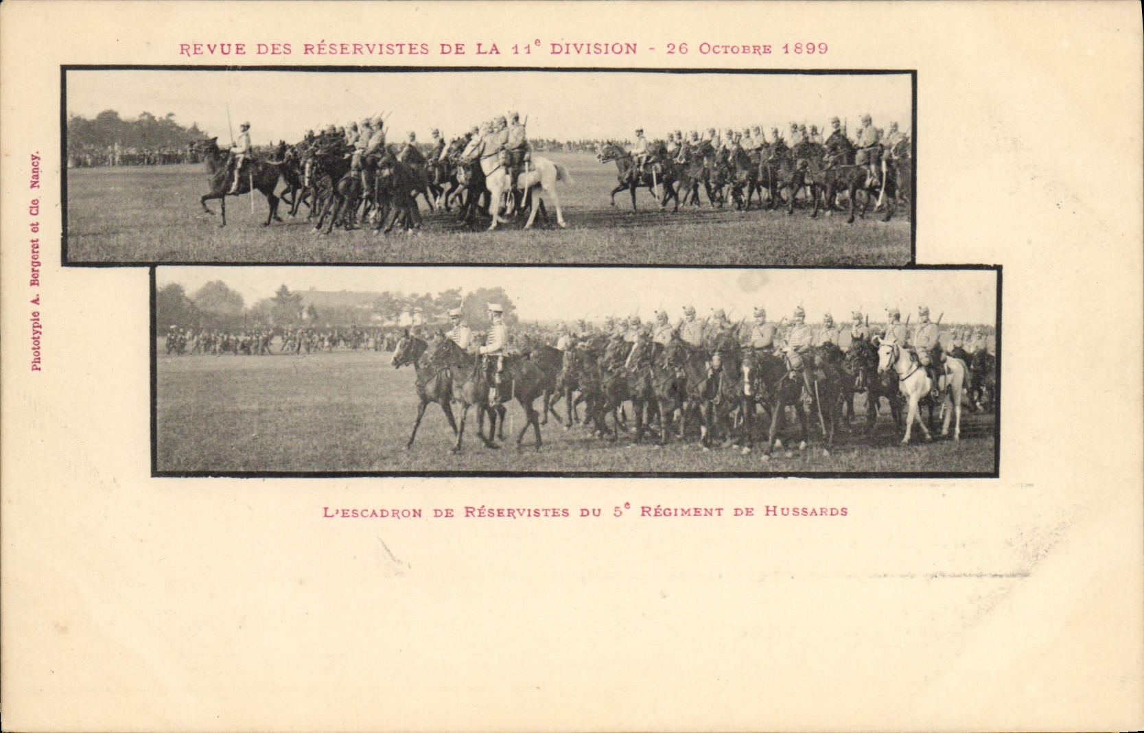 CPA Militaria Revue des Reservistes de la 11eme division 1899 