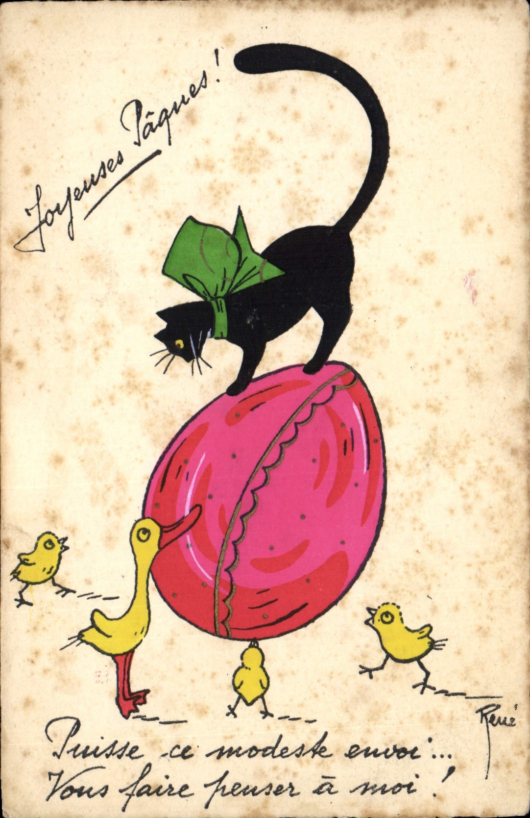 CPA Chat Chats Chaton Illustrateur Rene