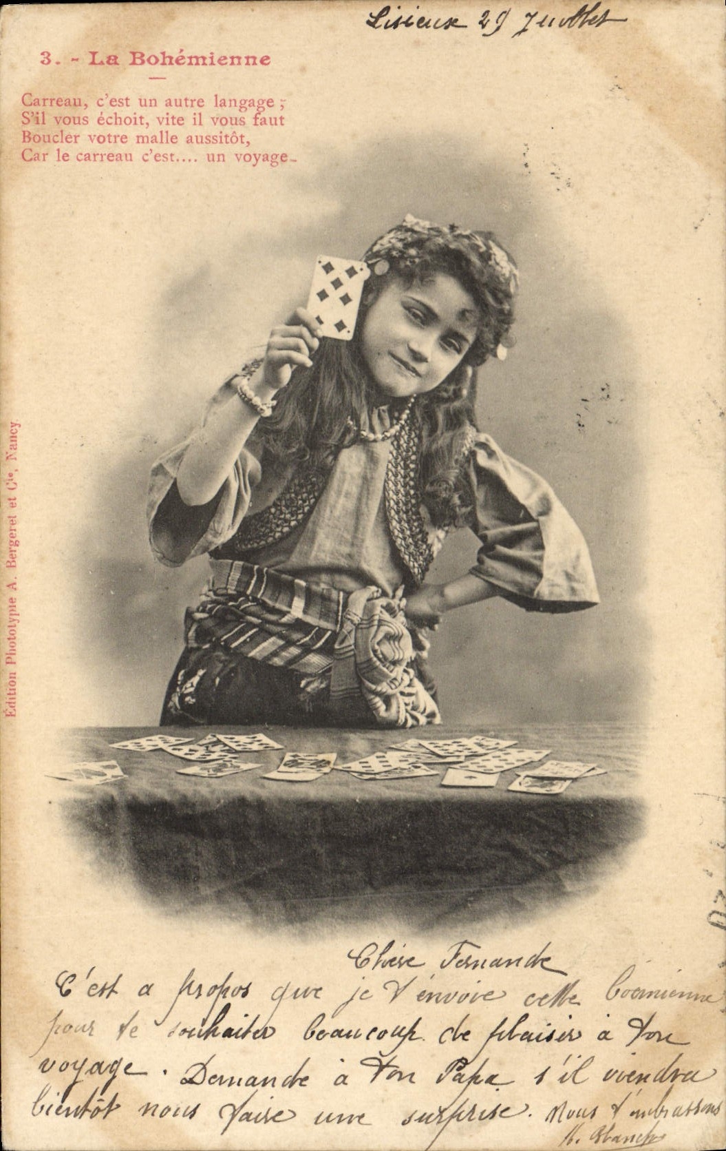 VINTAGE POSTCARD Cartomancy Clairvoyance Folklore the gipsy