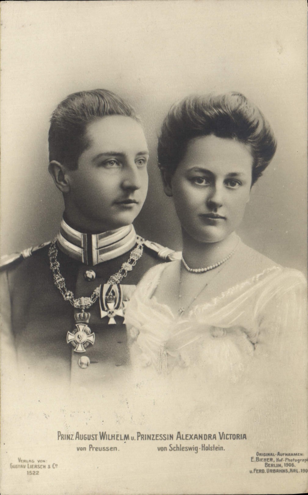 VINTAGE POSTCARD Prinz August Wilhelm Prinzessin Alexandra Victoria Preussen Schleswig Holstein