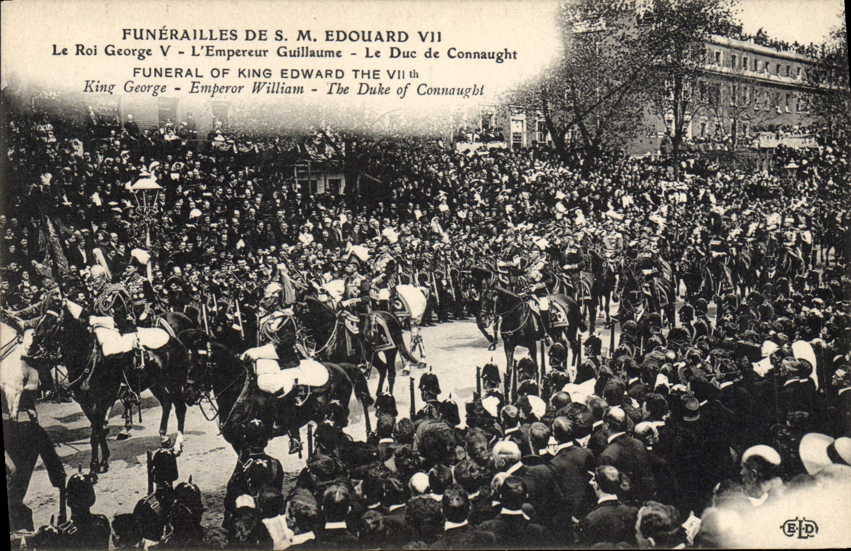 POSTAL SM Eduardo fúnebre de la VENDIMIA VII el rey George V el emperador de Guillermo el duque de Connaught