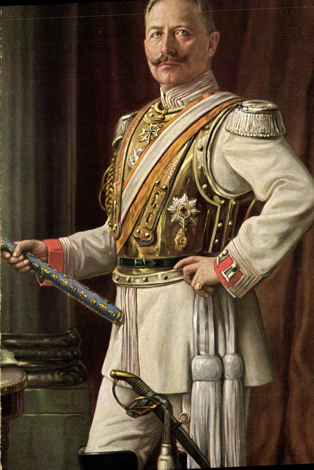 VINTAGE POSTCARD SE MAj Kaiser Wilhelm II Stamps Hitler