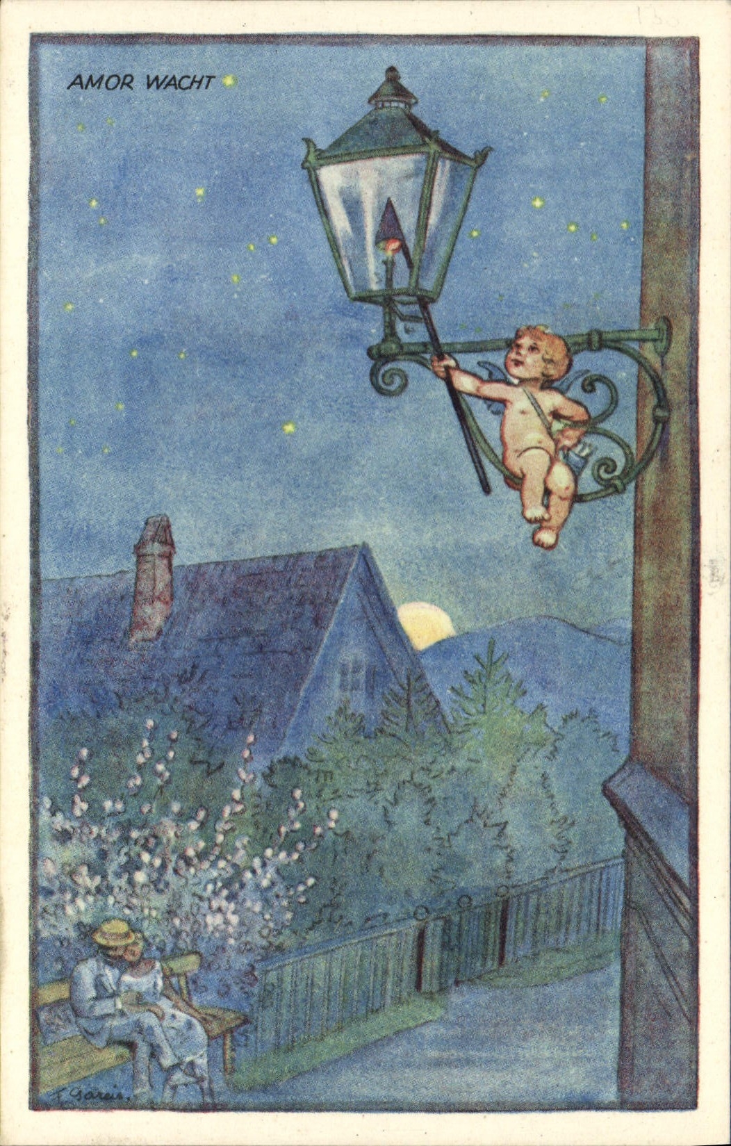 VINTAGE POSTCARD Fantasy Illustrator Angel TOP