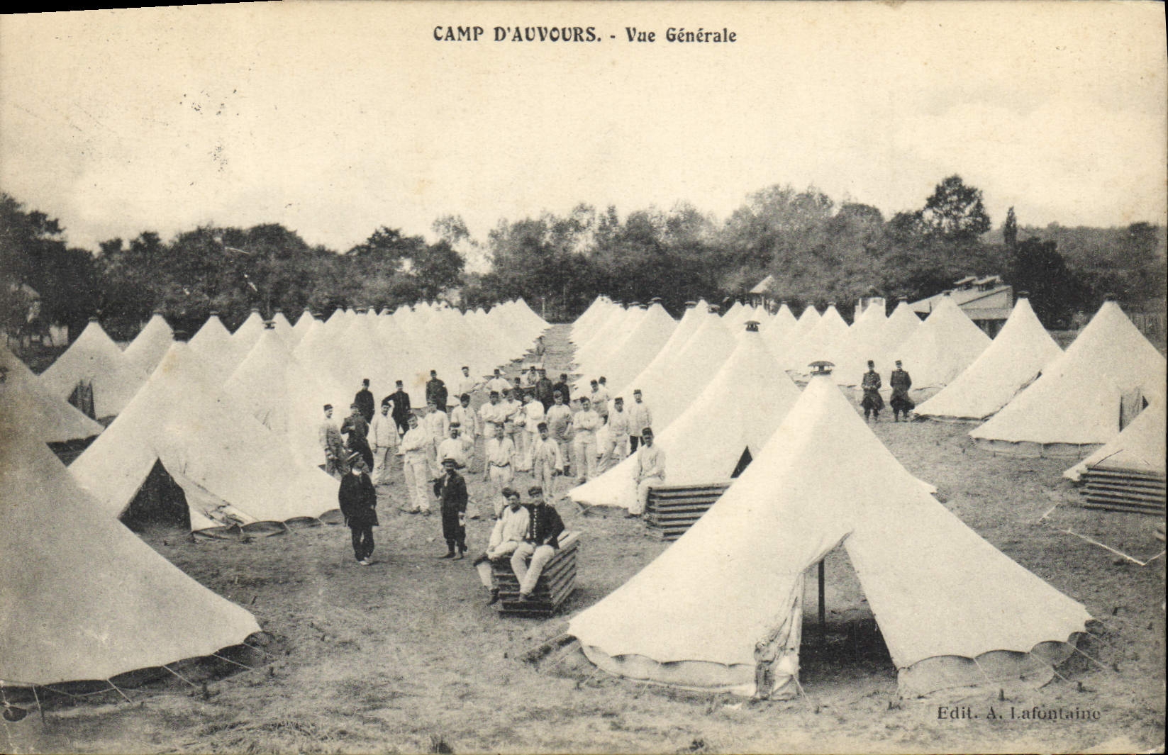 VINTAGE POSTCARD Militaria Camp of Auvours View