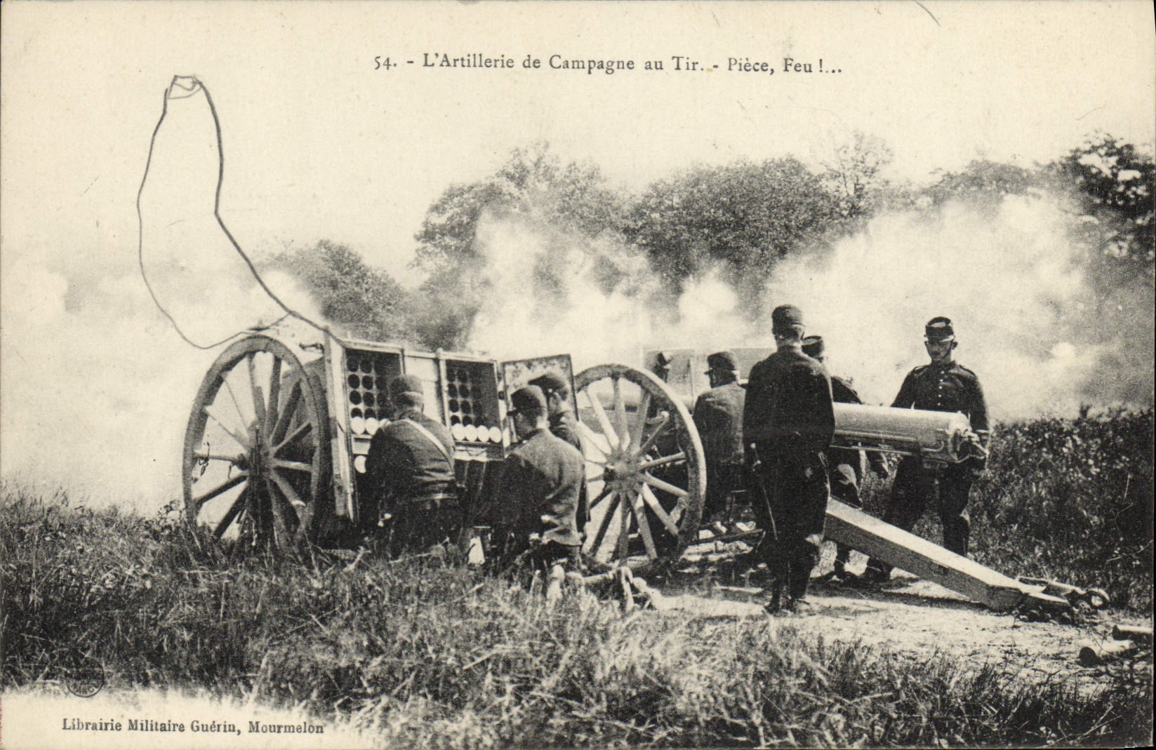 CPA Militaria Ecoles a feu Piece feu 