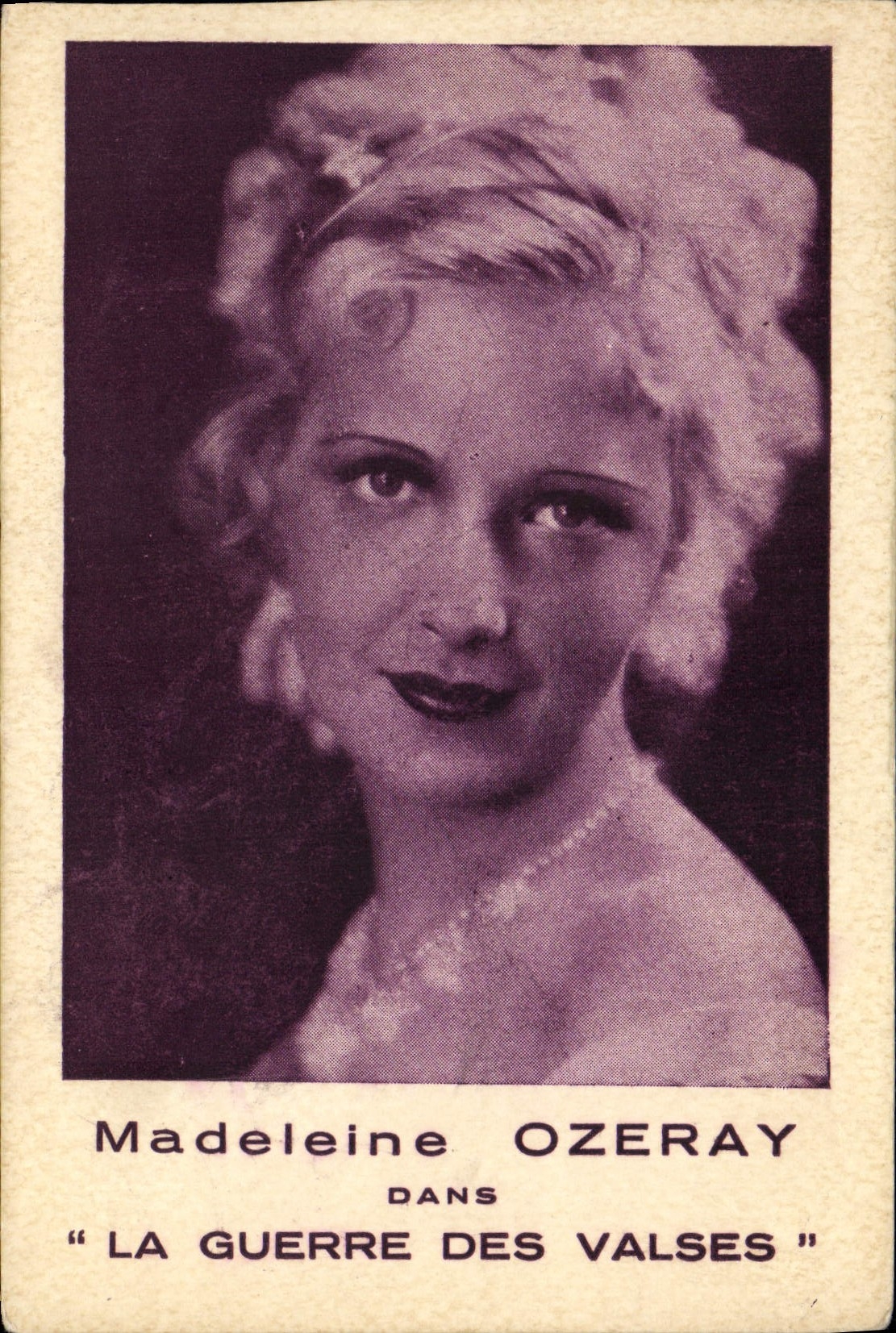 POSTAL MODERNA cine Madeleine Ozeray en la guerra del vals