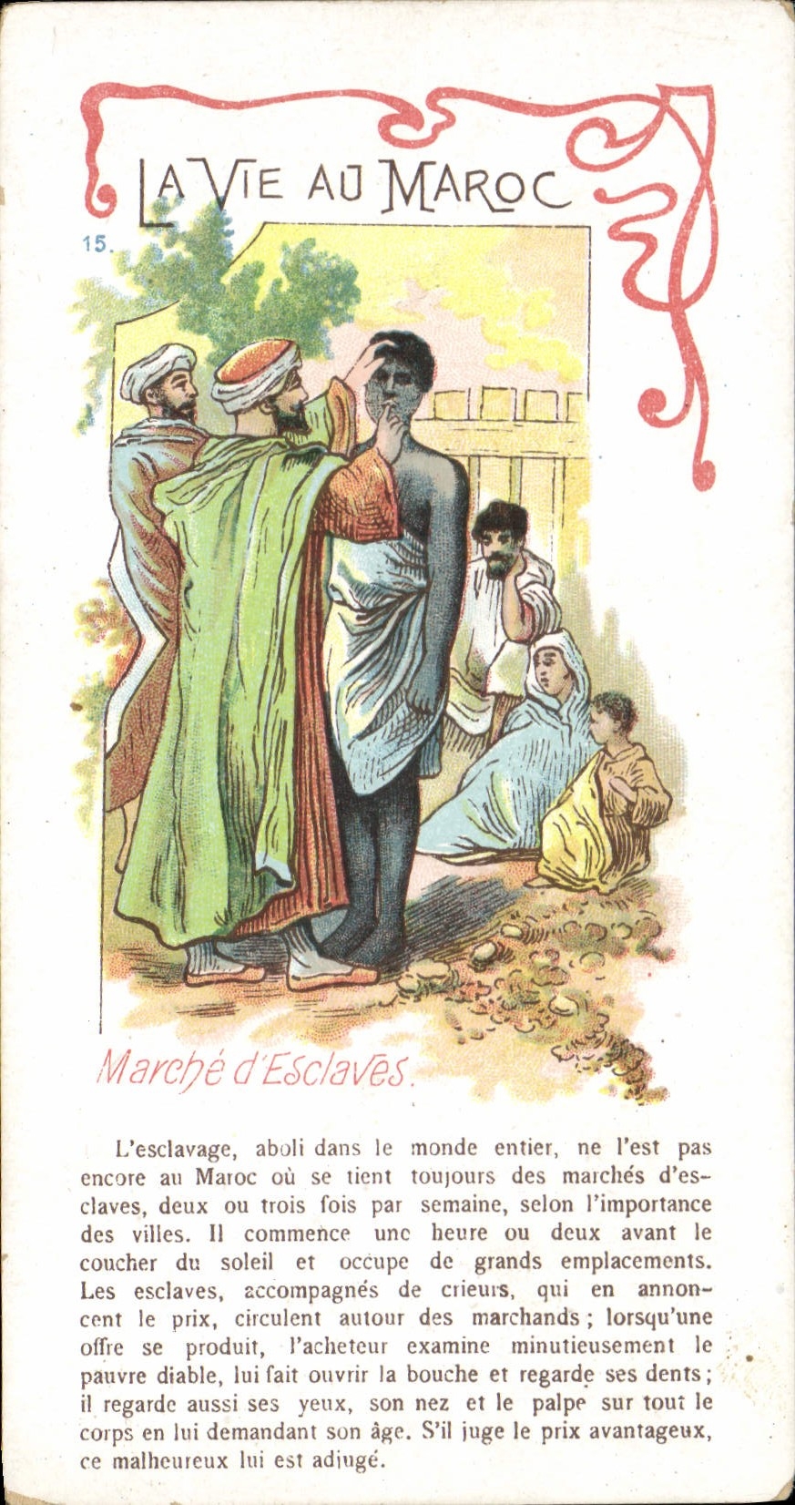 VINTAGE POSTCARD life in Morocco Slavery