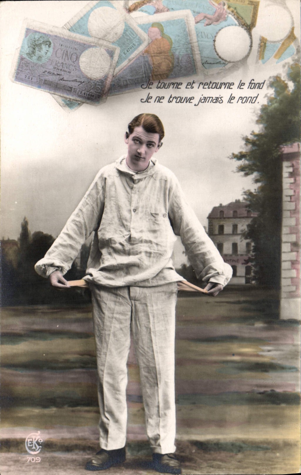 VINTAGE POSTCARD Bank