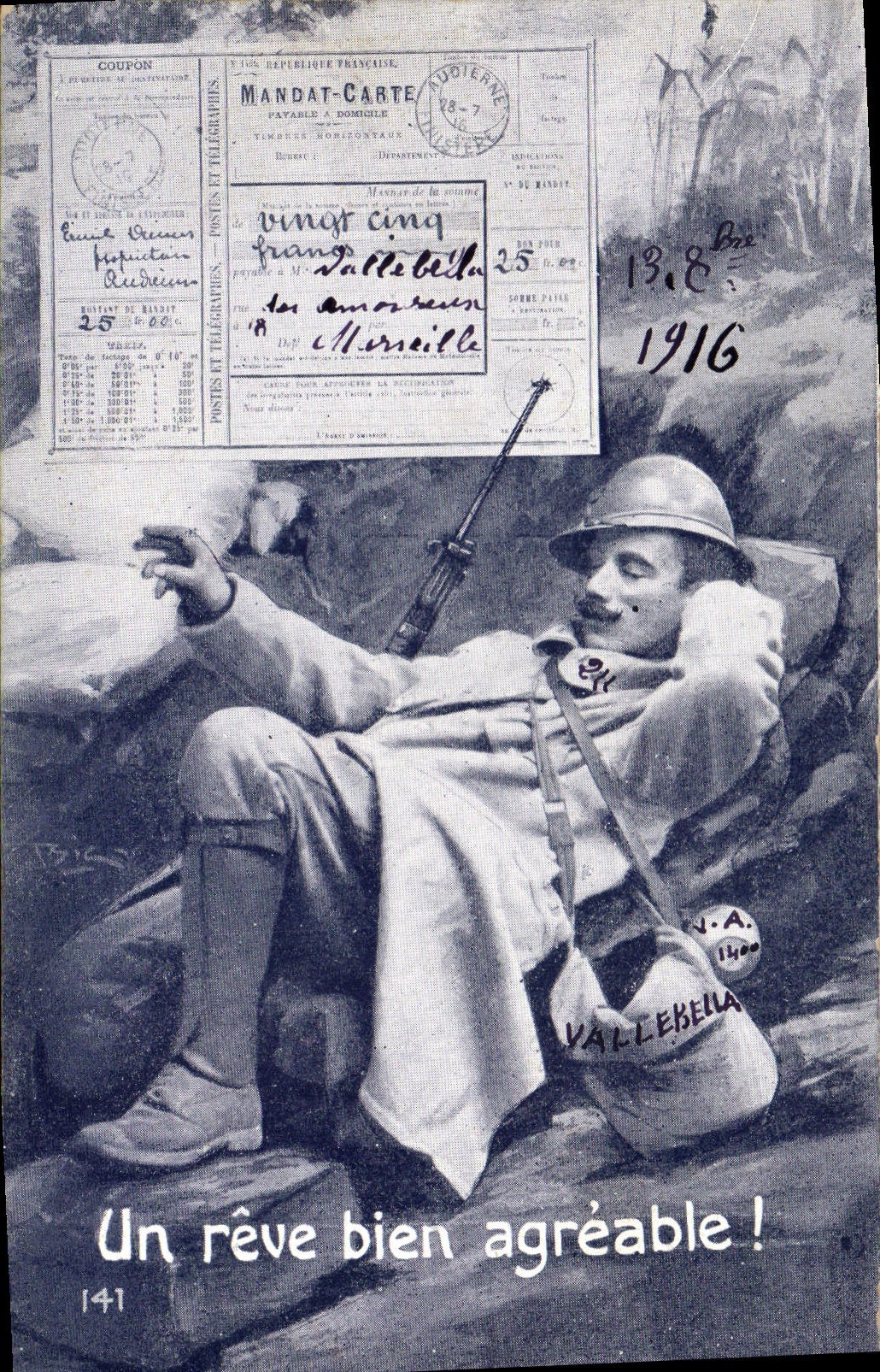 VINTAGE POSTCARD Mandate Chart Militaria Soldier