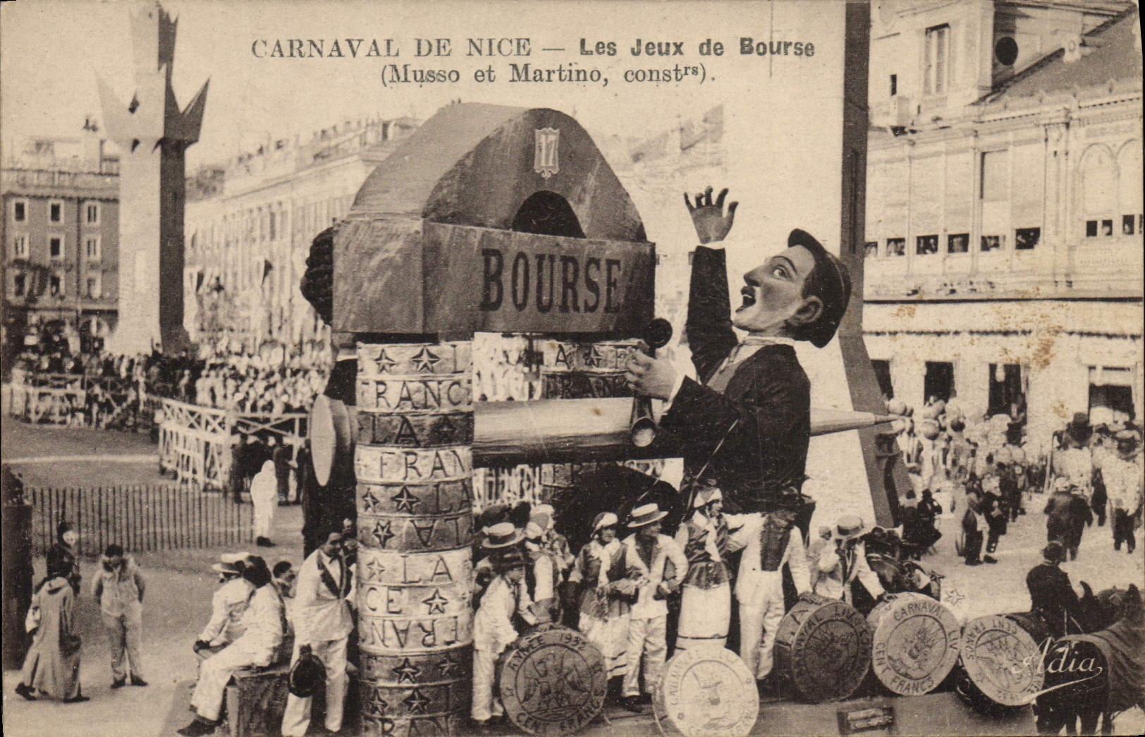 CPA Carnaval de Nice Les jeux de Bourse Musso et Martino