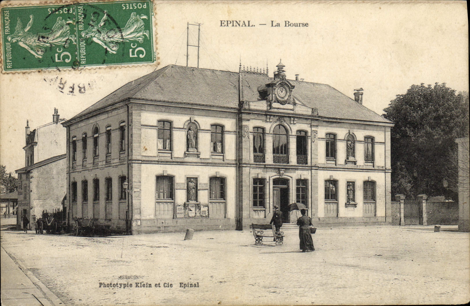 VINTAGE POSTCARD Epinal the Stock Exchange