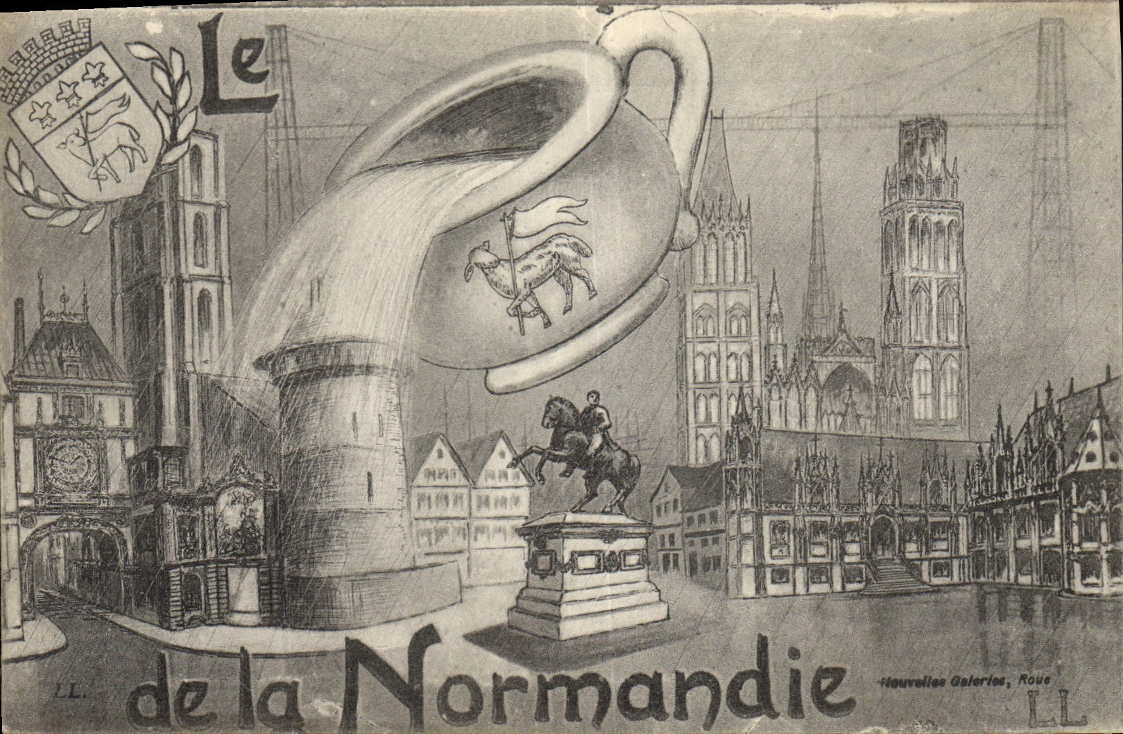 Folklore de la POSTAL de la VENDIMIA el pote de Normandía