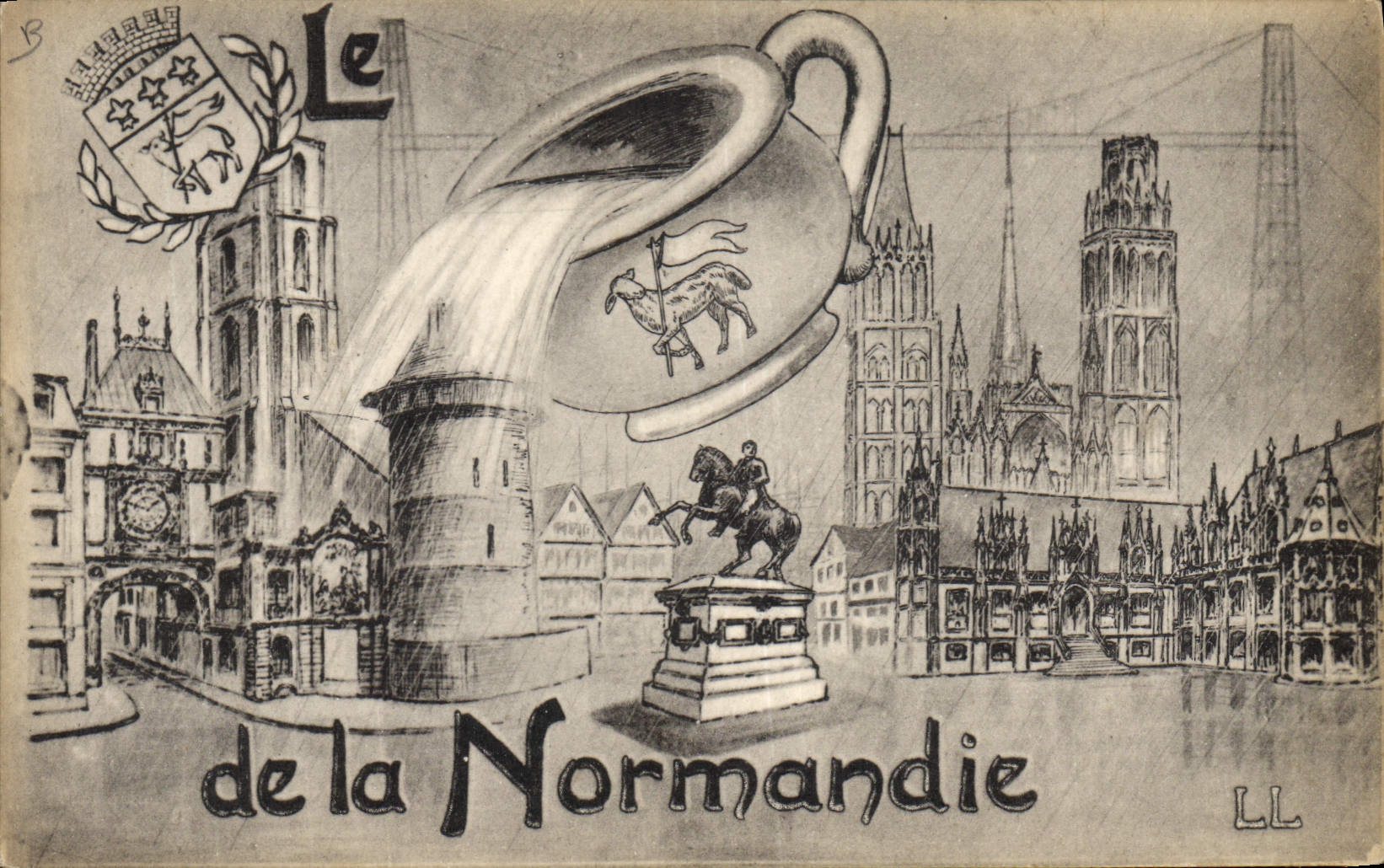 CPA Folklore Le pot de Normandie