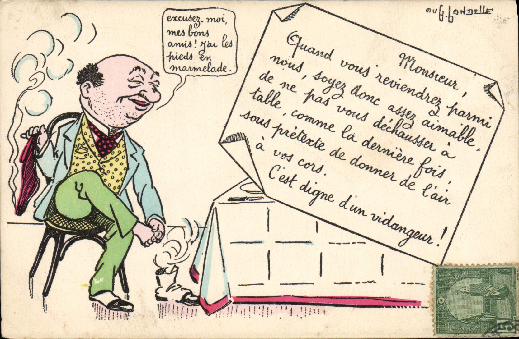 VINTAGE POSTCARD Fantasy Illustrator Tunisia Man