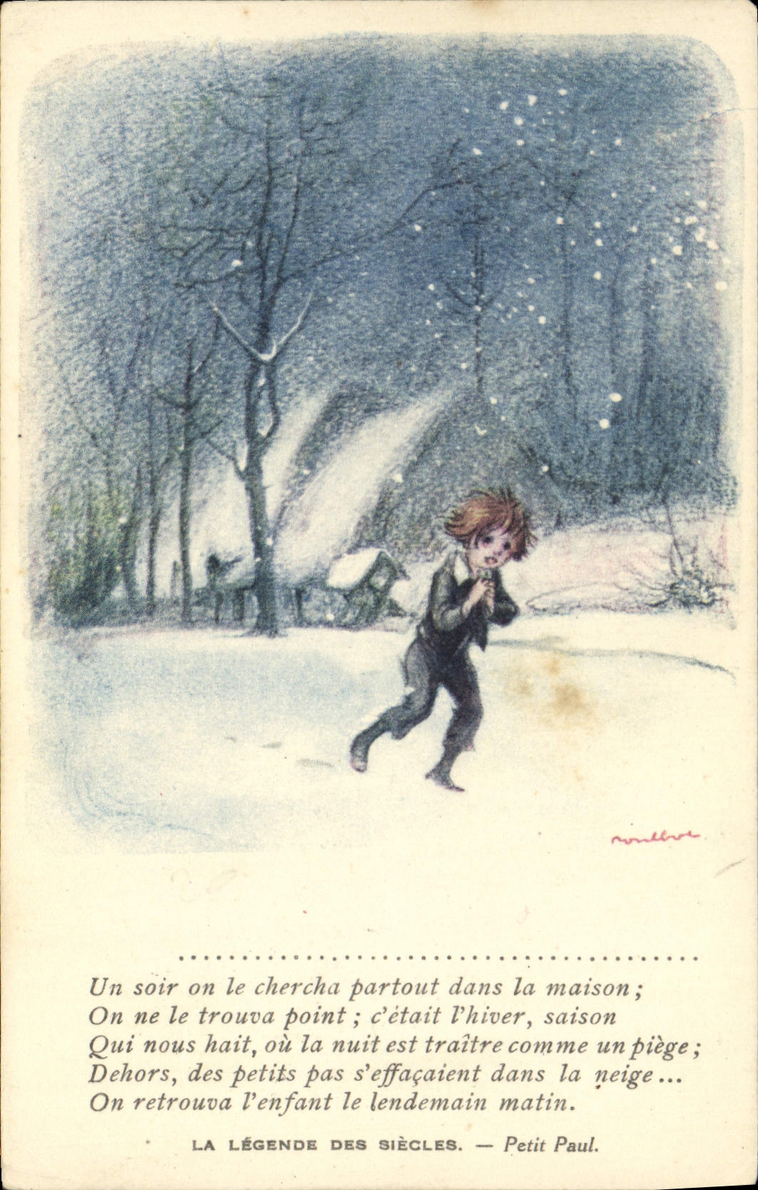 CPA Fantaisie Illustrateur Poulbot Victor Hugo La legende des siecles Petit Paul