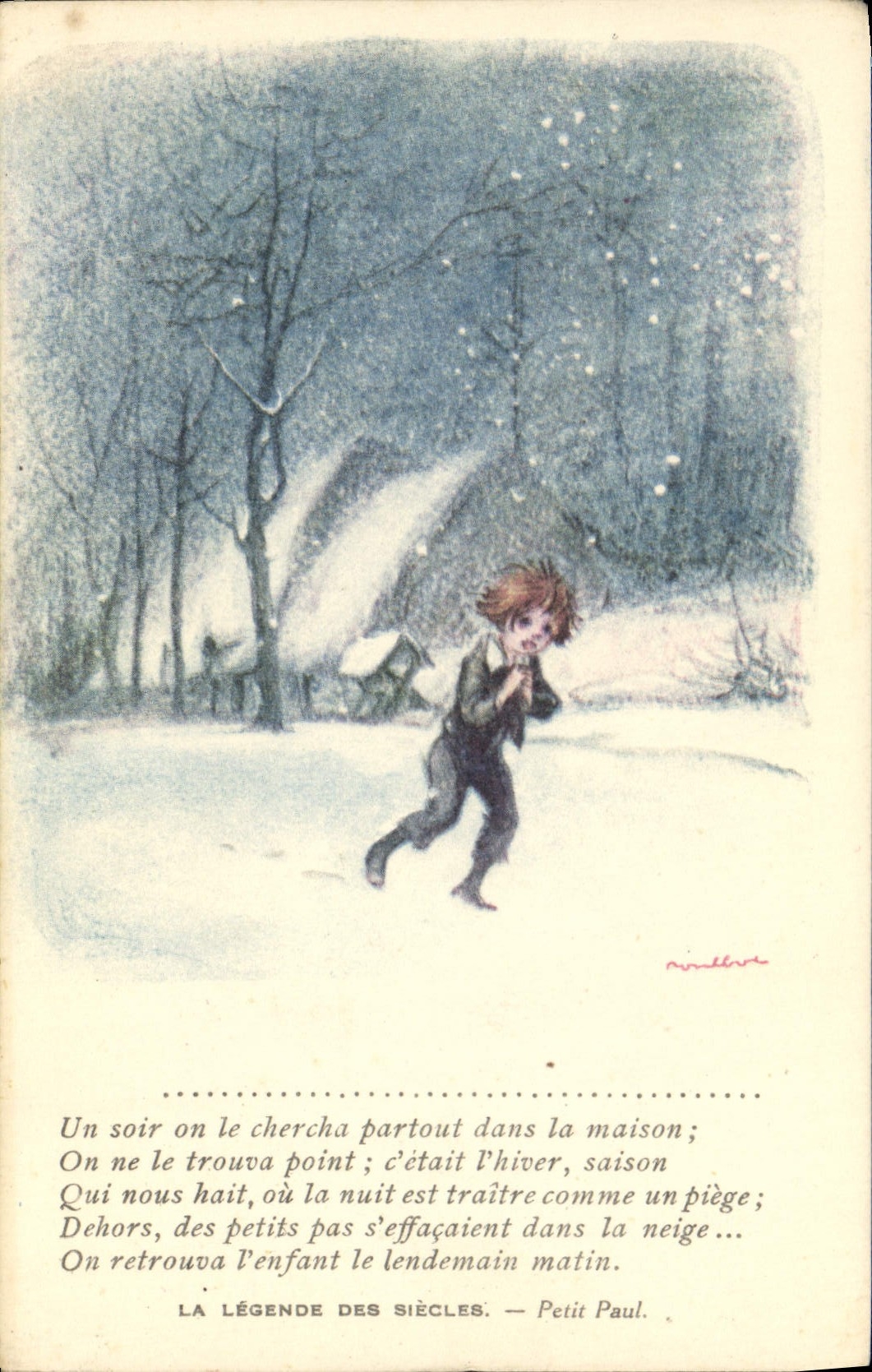 CPA Fantaisie Illustrateur Poulbot Victor Hugo La legende des siecles Petit Paul