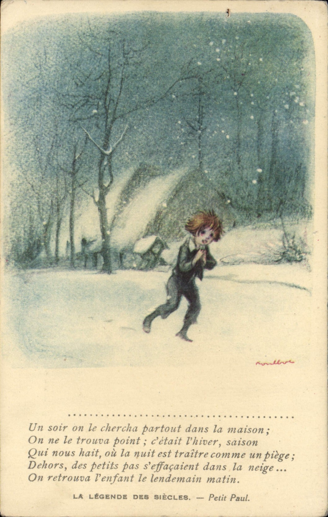 CPA Fantaisie Illustrateur Poulbot Victor Hugo La legende des siecles Petit Paul