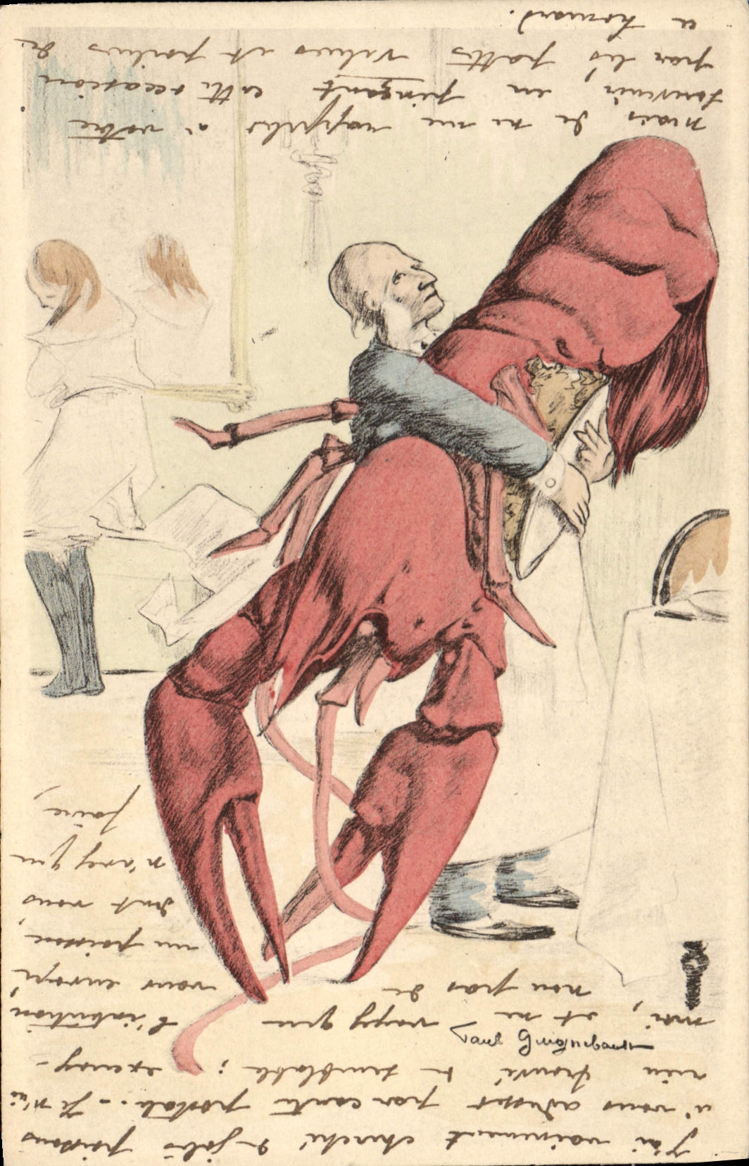 VINTAGE POSTCARD Fantasy Illustrator Lobster Lobster