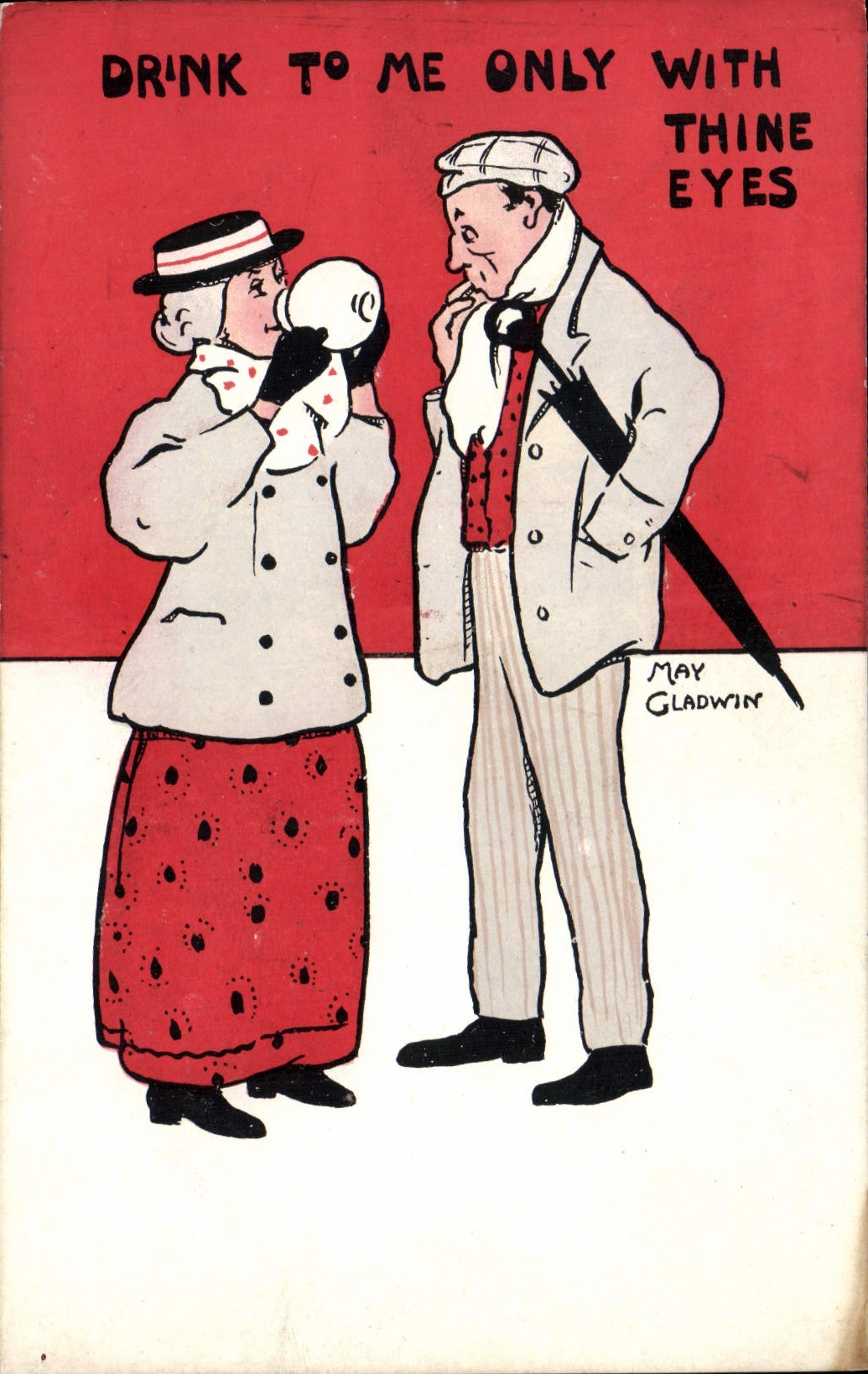 VINTAGE POSTCARD Fantasy Illustrator Drink to me only with thine eyes May Gladwin