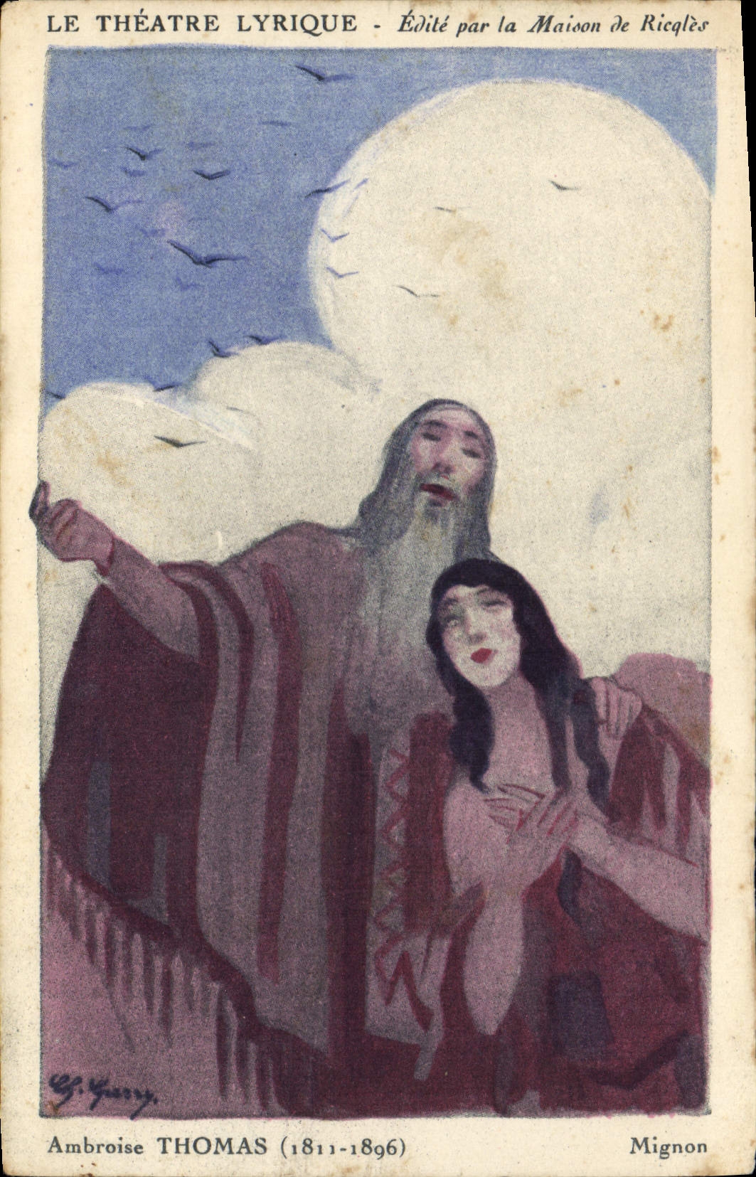 VINTAGE POSTCARD Fantasy Illustrator the opera house Ricqles Ambroise Nice Thomas