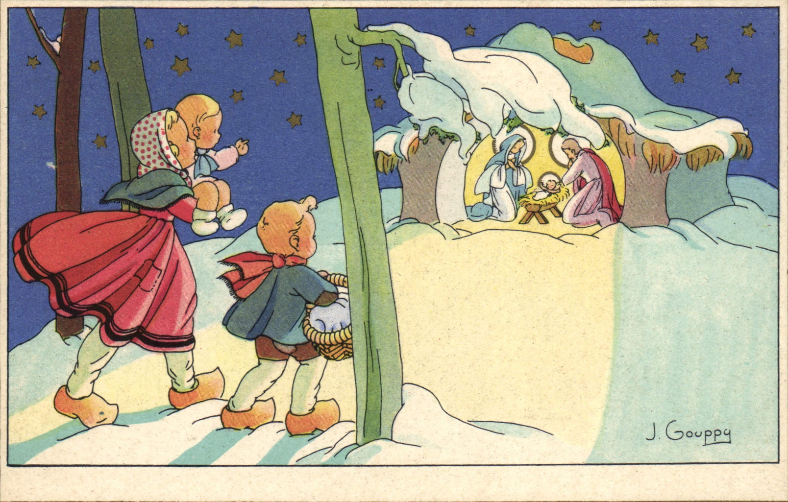 VINTAGE POSTCARD Fantasy Illustrator Gouppy Children