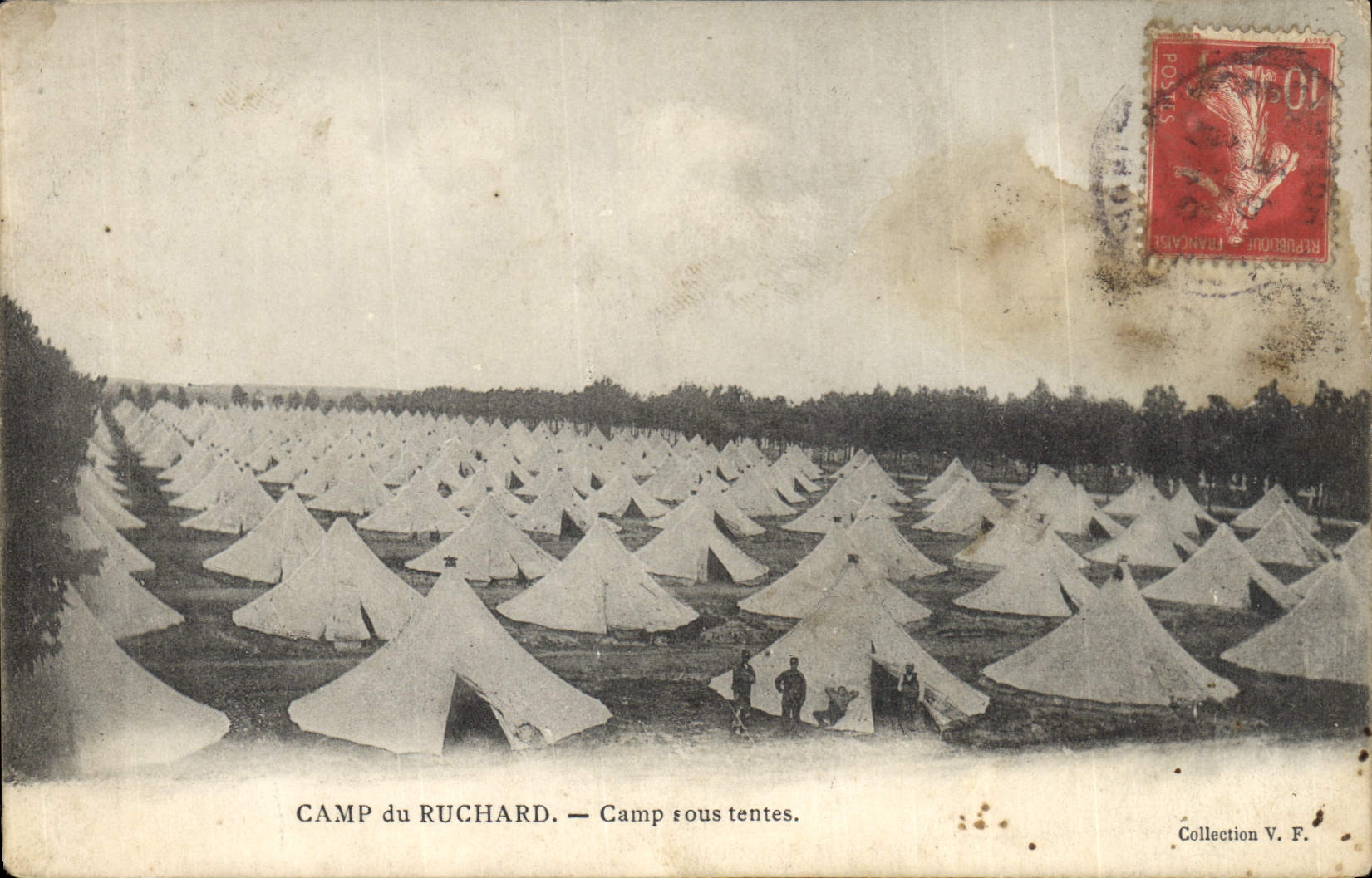 VINTAGE POSTCARD Militaria Camp of Ruchard Camp under tents