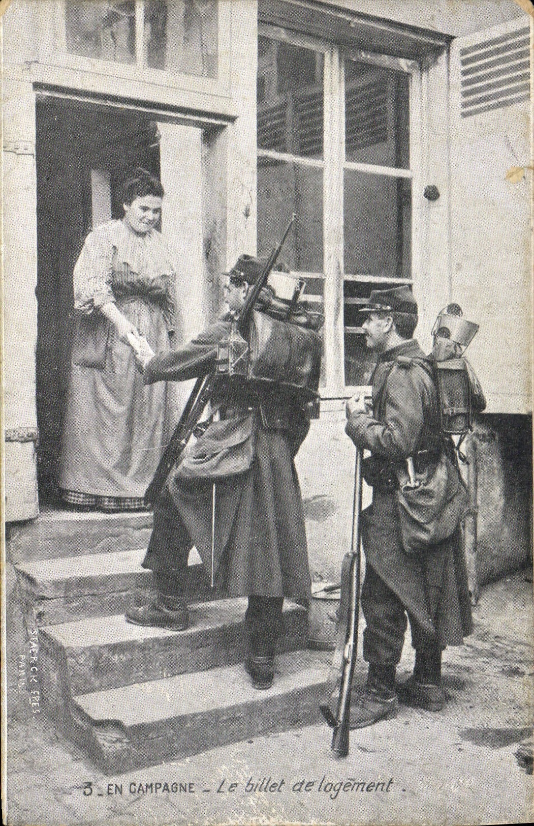 VINTAGE POSTCARD Militaria In Shift the billet