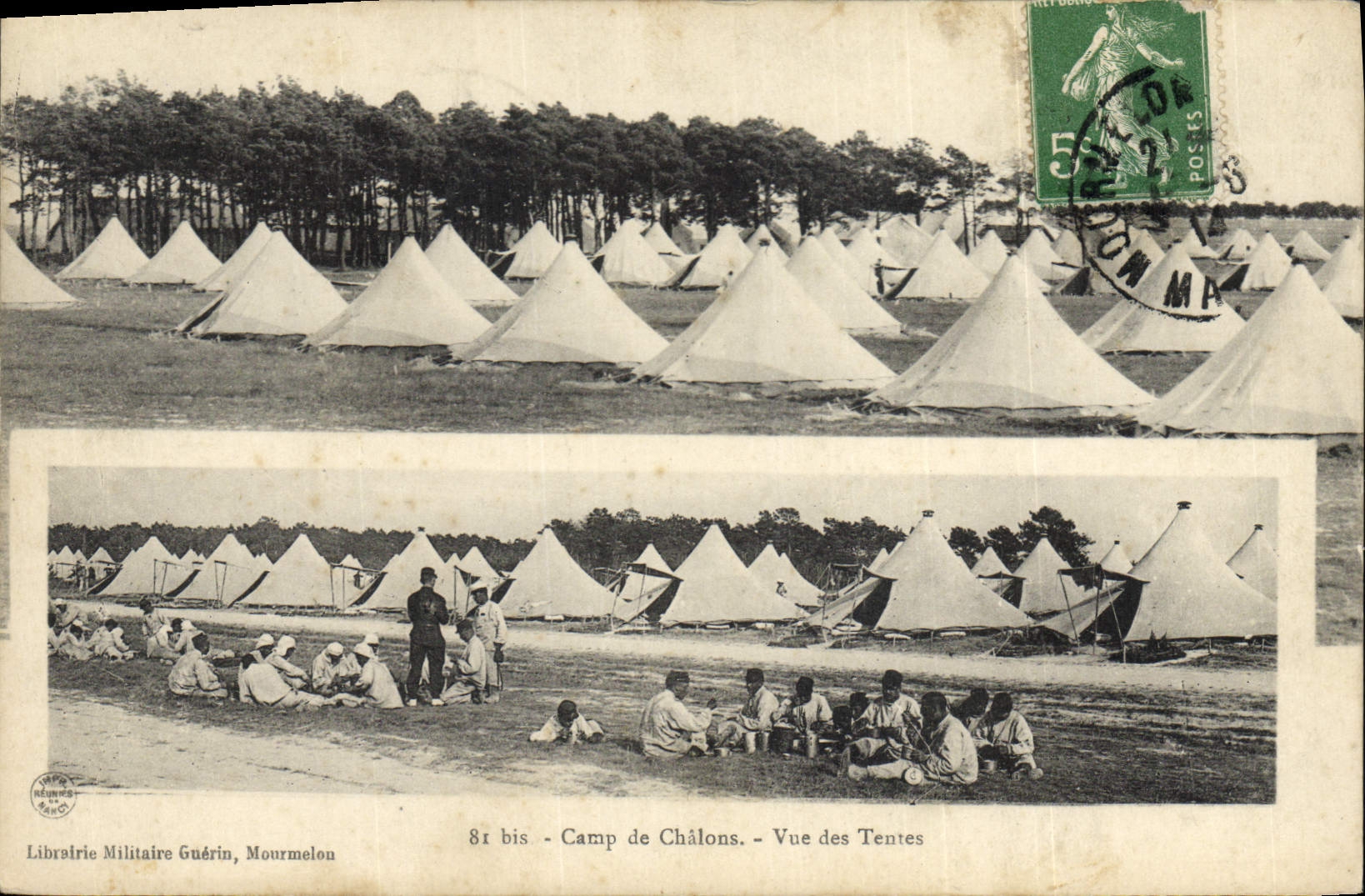 CPA Militaria Camp de Chalons Vue des tentes