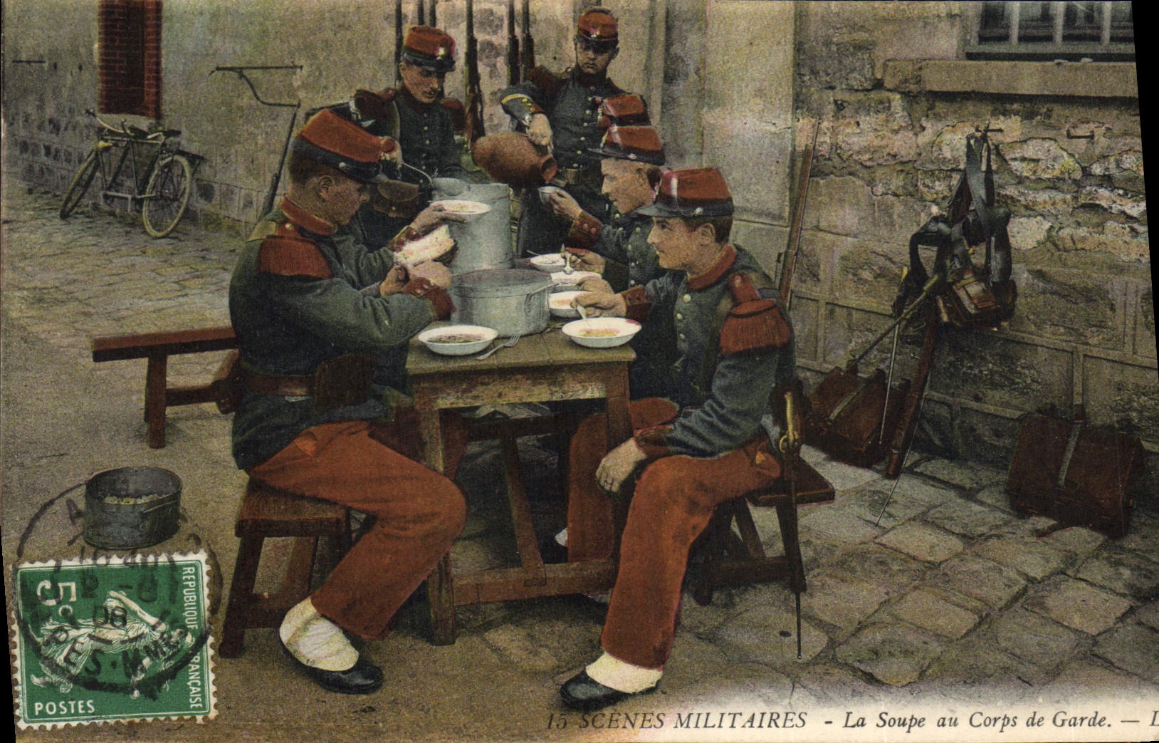 CPA Militaria La soupe au Corps de garde